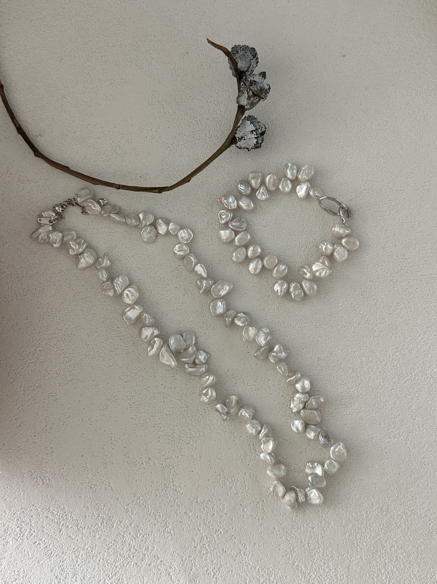 Keshi Pearl Necklace - Natural Seed Pearl Strand Necklace