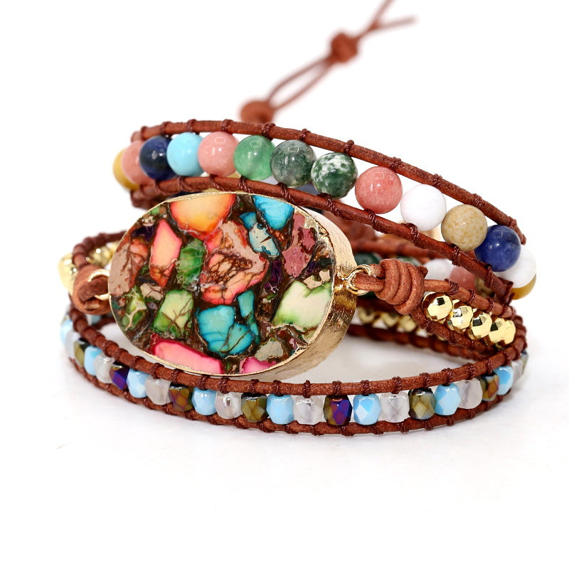 Multicolor Turquoise Bohemian Artisan Multi-layer Bracelet