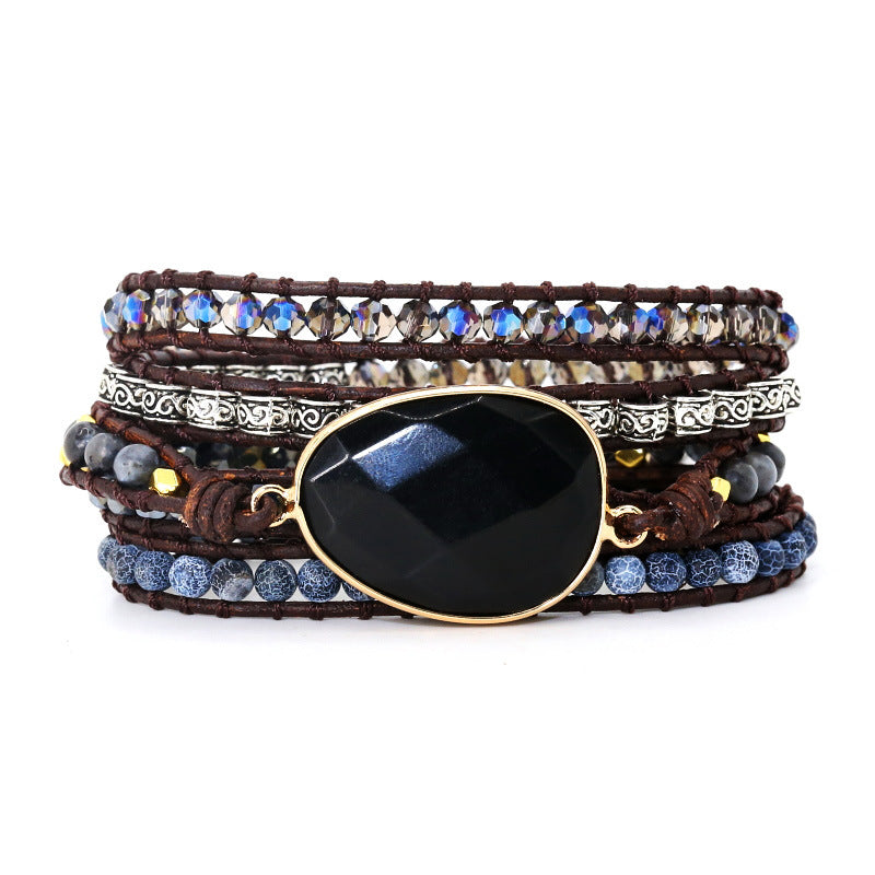 Black Stone Handcrafted Artisan Ethnic-style Bracelet