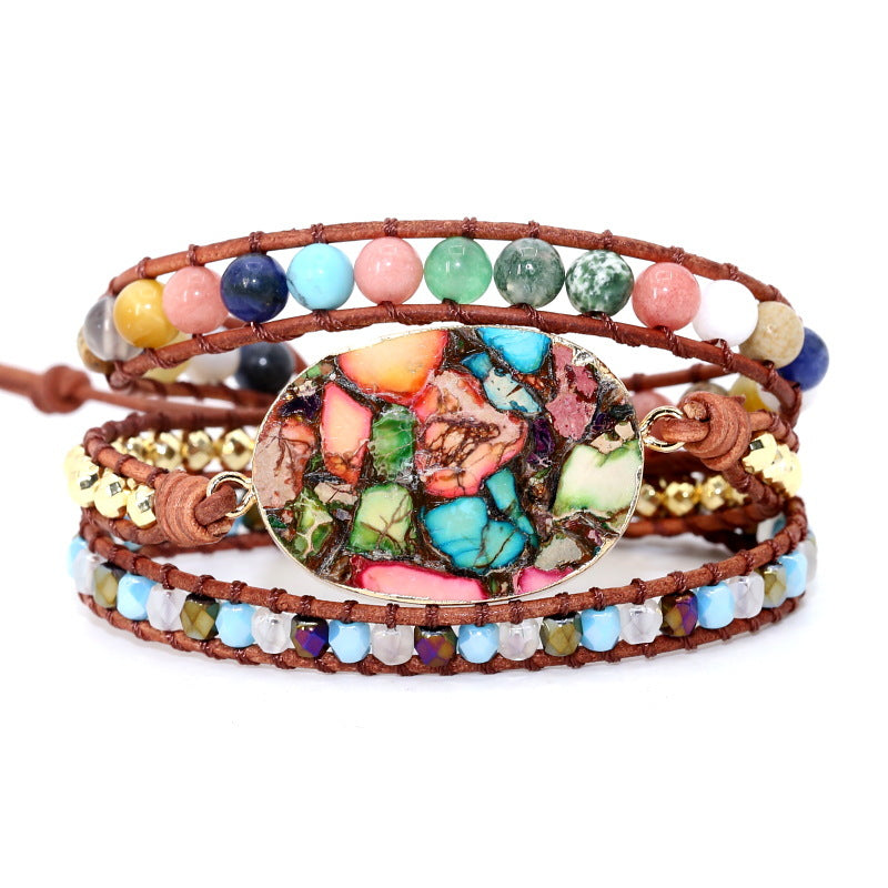 Multicolor Turquoise Bohemian Artisan Multi-layer Bracelet