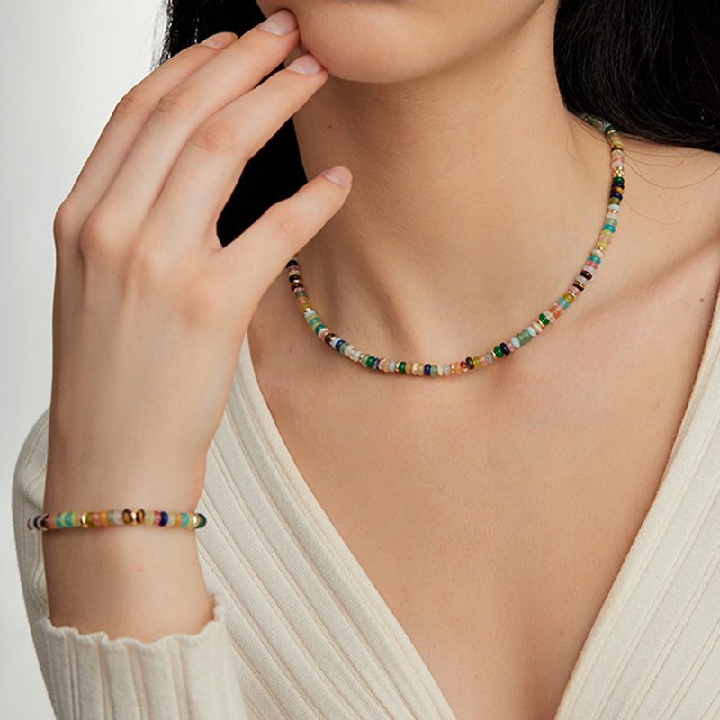 Rainbow Dopamine Bead Necklace