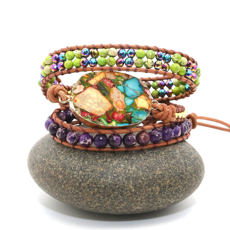Multicolor Turquoise Bohemian Artisan Multi-layer Bracelet