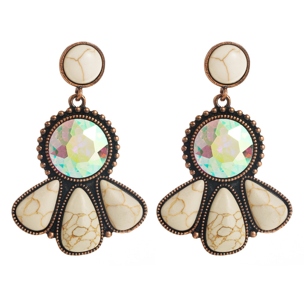 Fashion Retro Bohemian Turquoise Stud Earrings