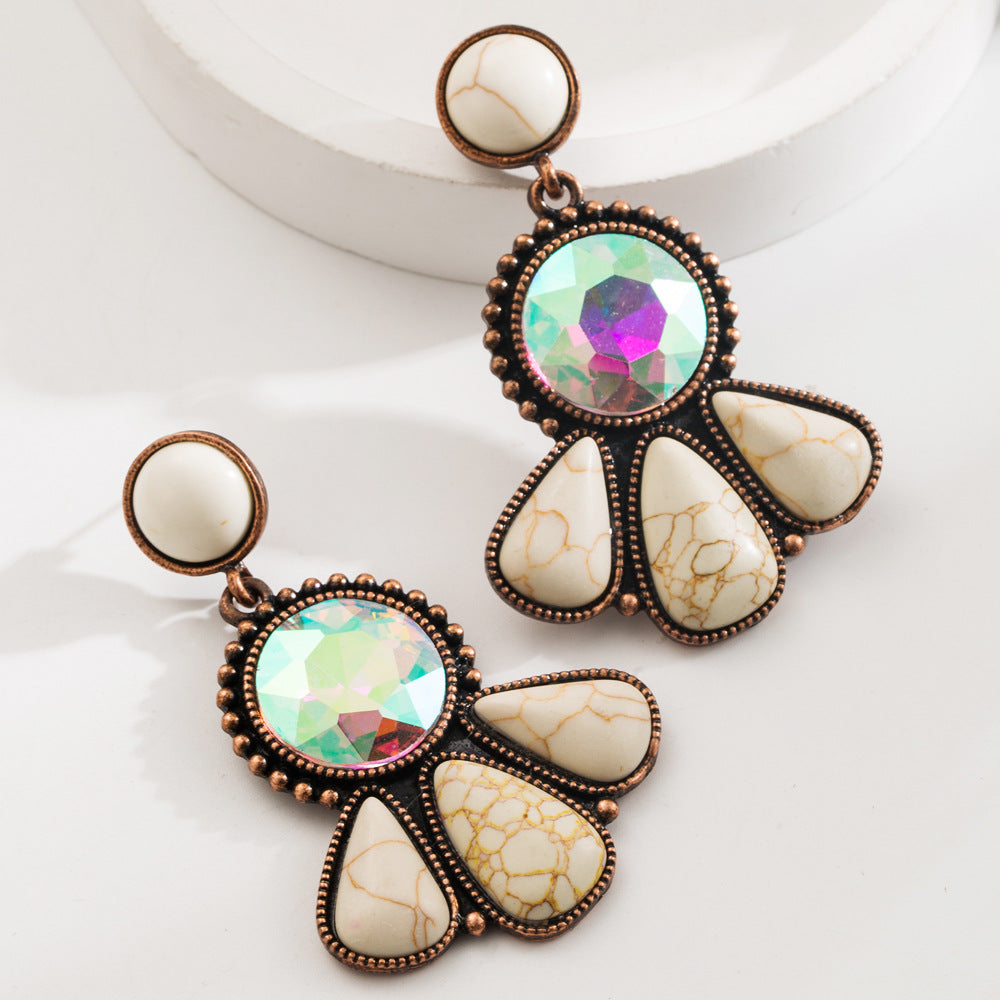 Fashion Retro Bohemian Turquoise Stud Earrings