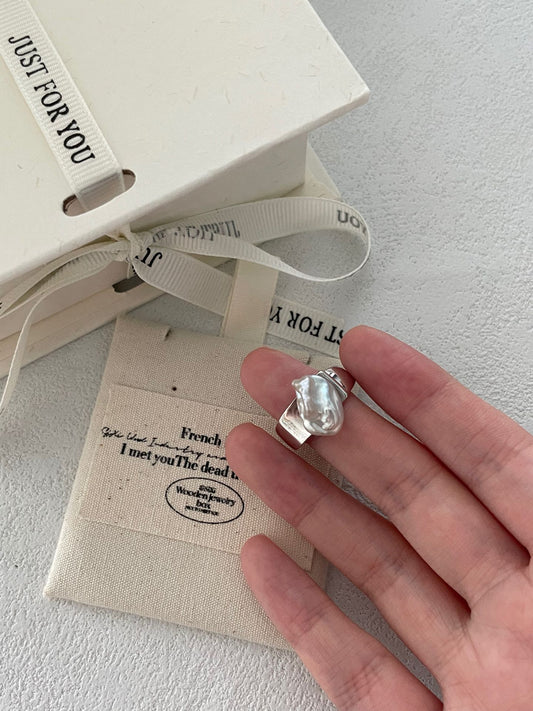 Keshi Pearl Ring - Natural Seed Pearl Adjustable Ring