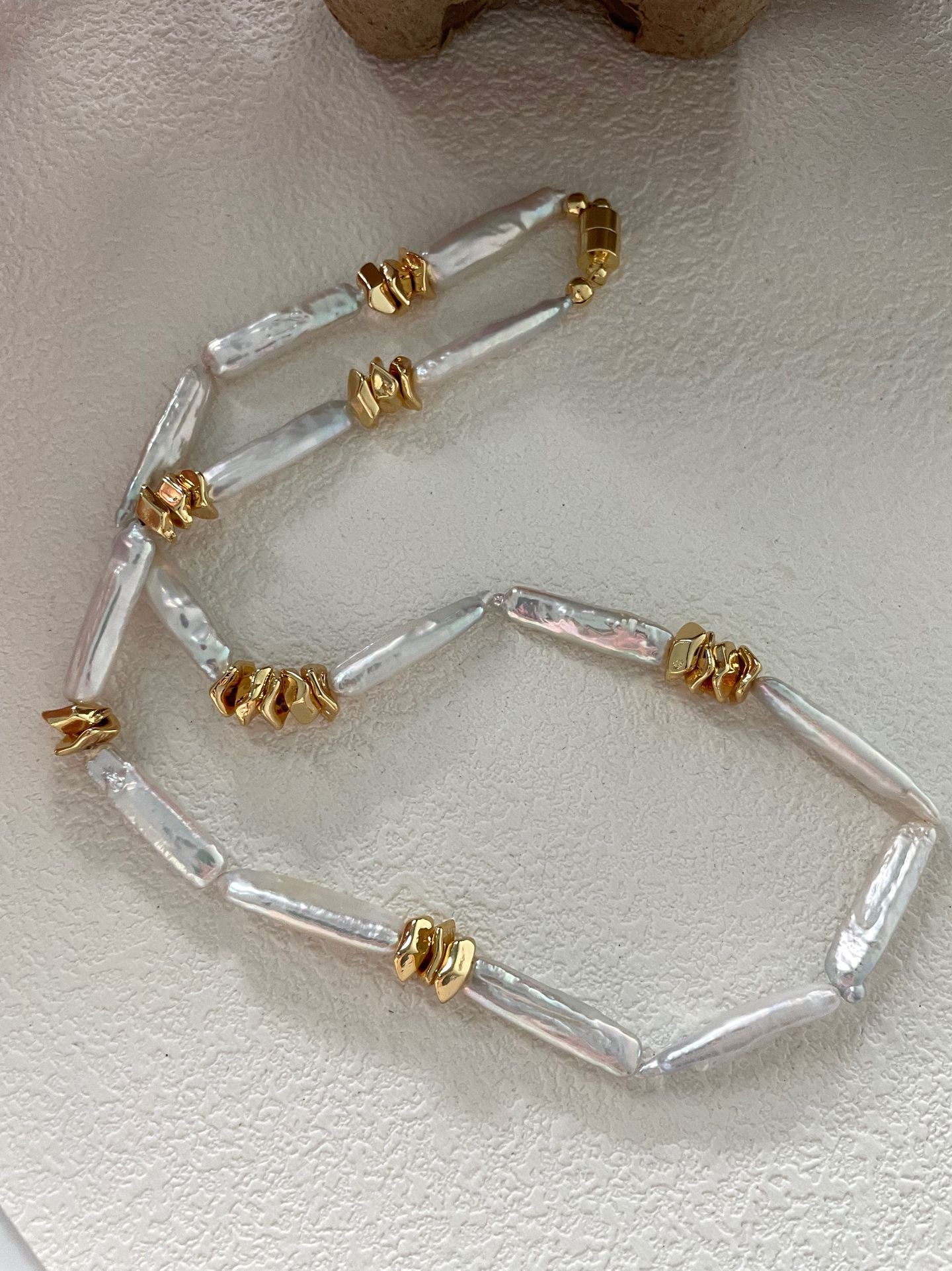 Metallic Baroque Pearl Necklace - Lustrous Irregular Pearl Strand