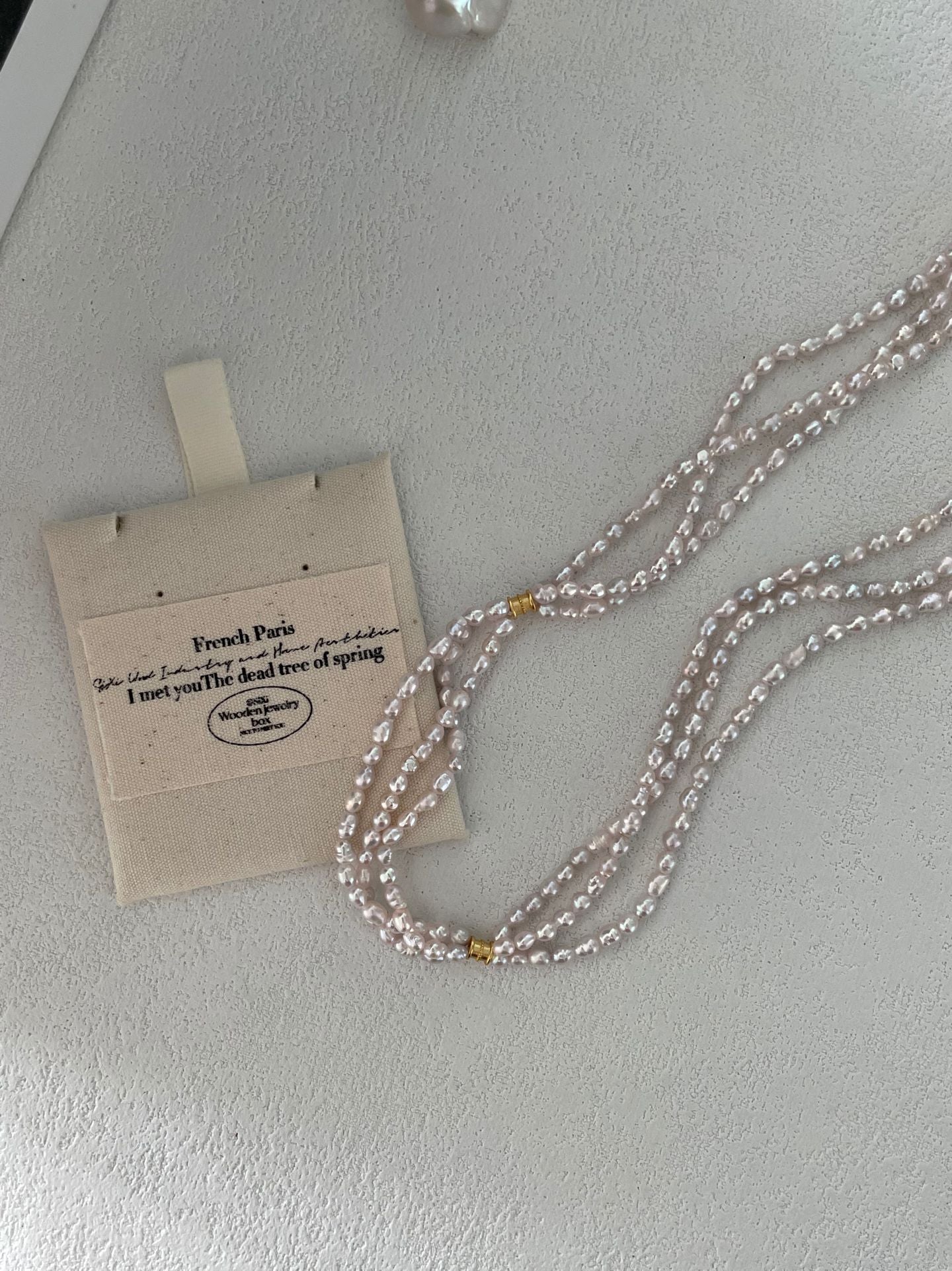 Blush Pink Pearl Necklace - Romantic Pastel Pearl Strand