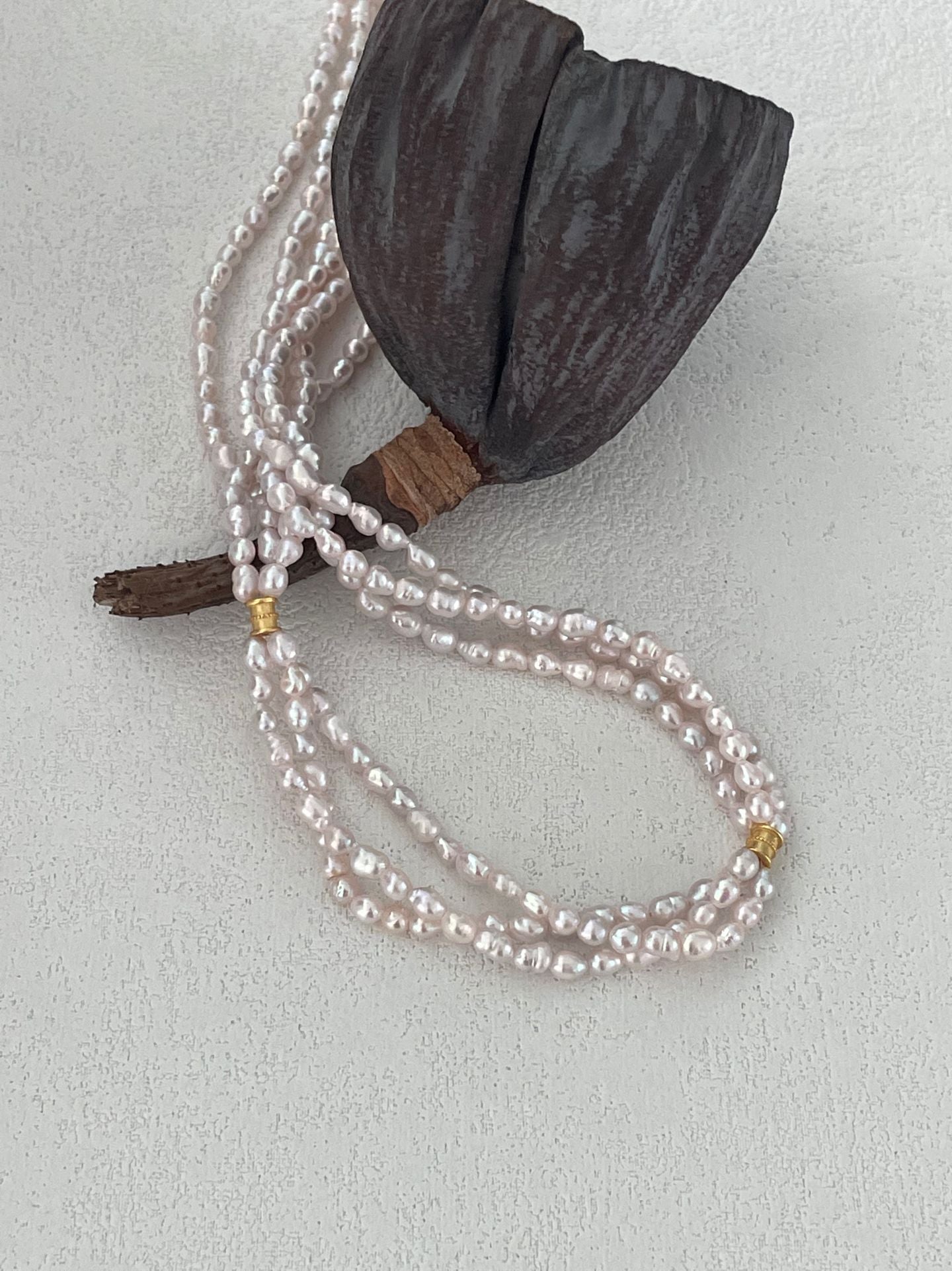 Blush Pink Pearl Necklace - Romantic Pastel Pearl Strand