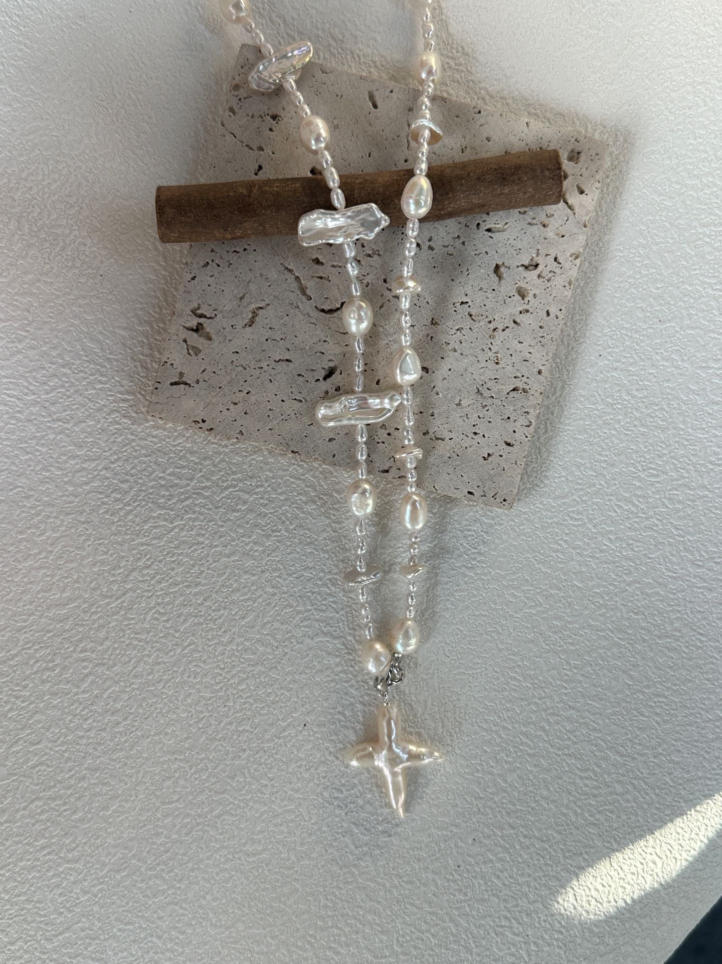 Long Cross Pendant Necklace