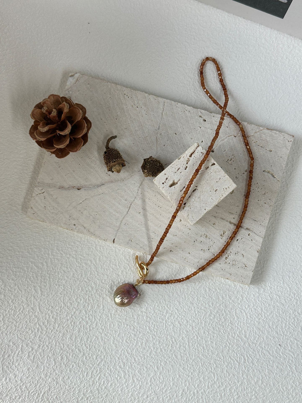 Rhodolite Rainbow Mini Bar Necklace