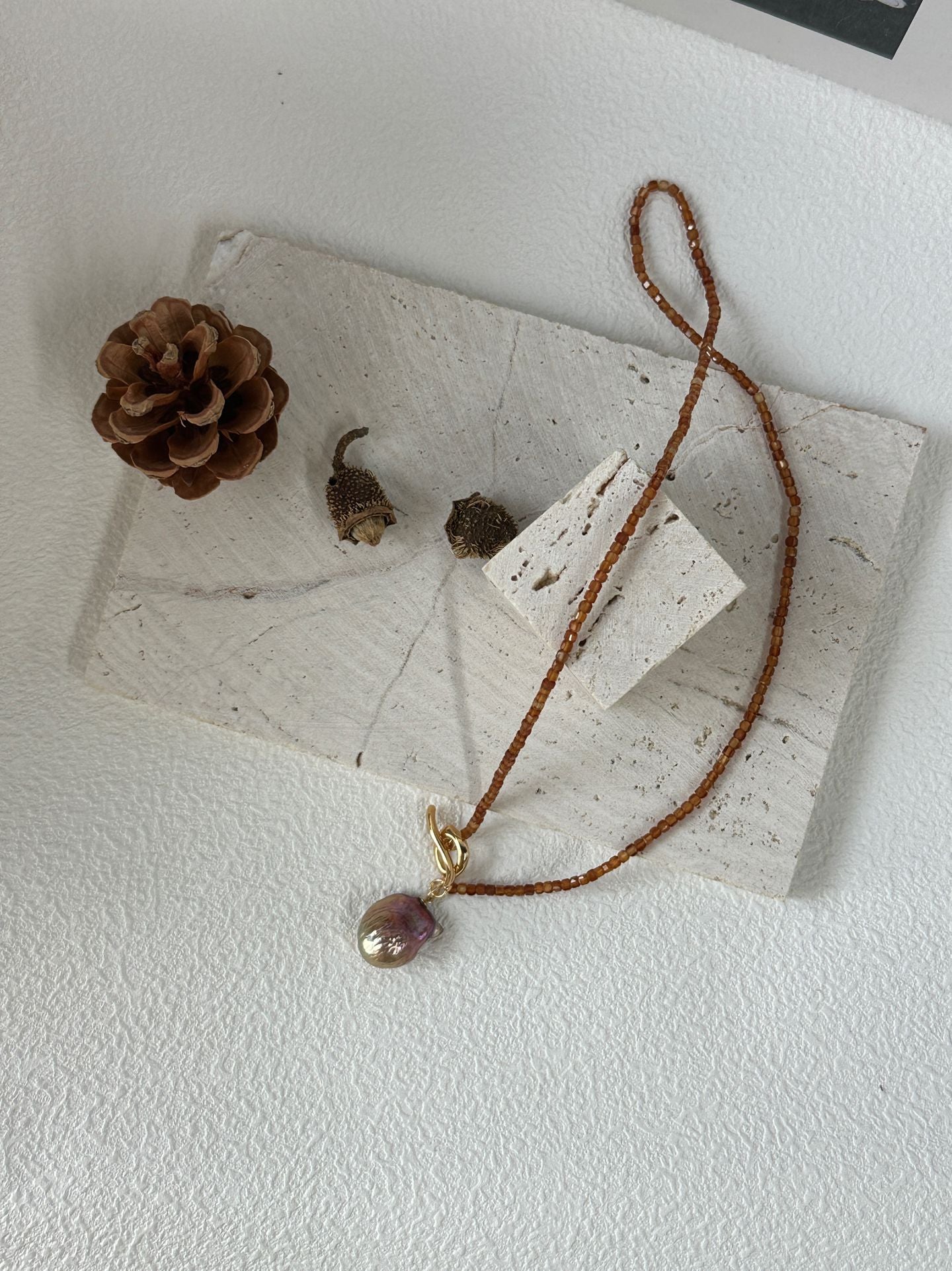 Rhodolite Rainbow Mini Bar Necklace