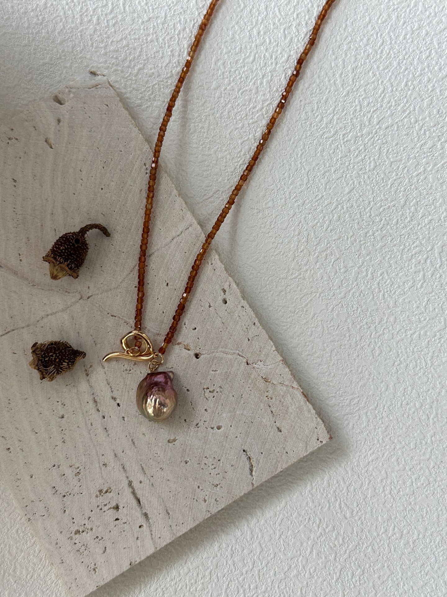 Rhodolite Rainbow Mini Bar Necklace