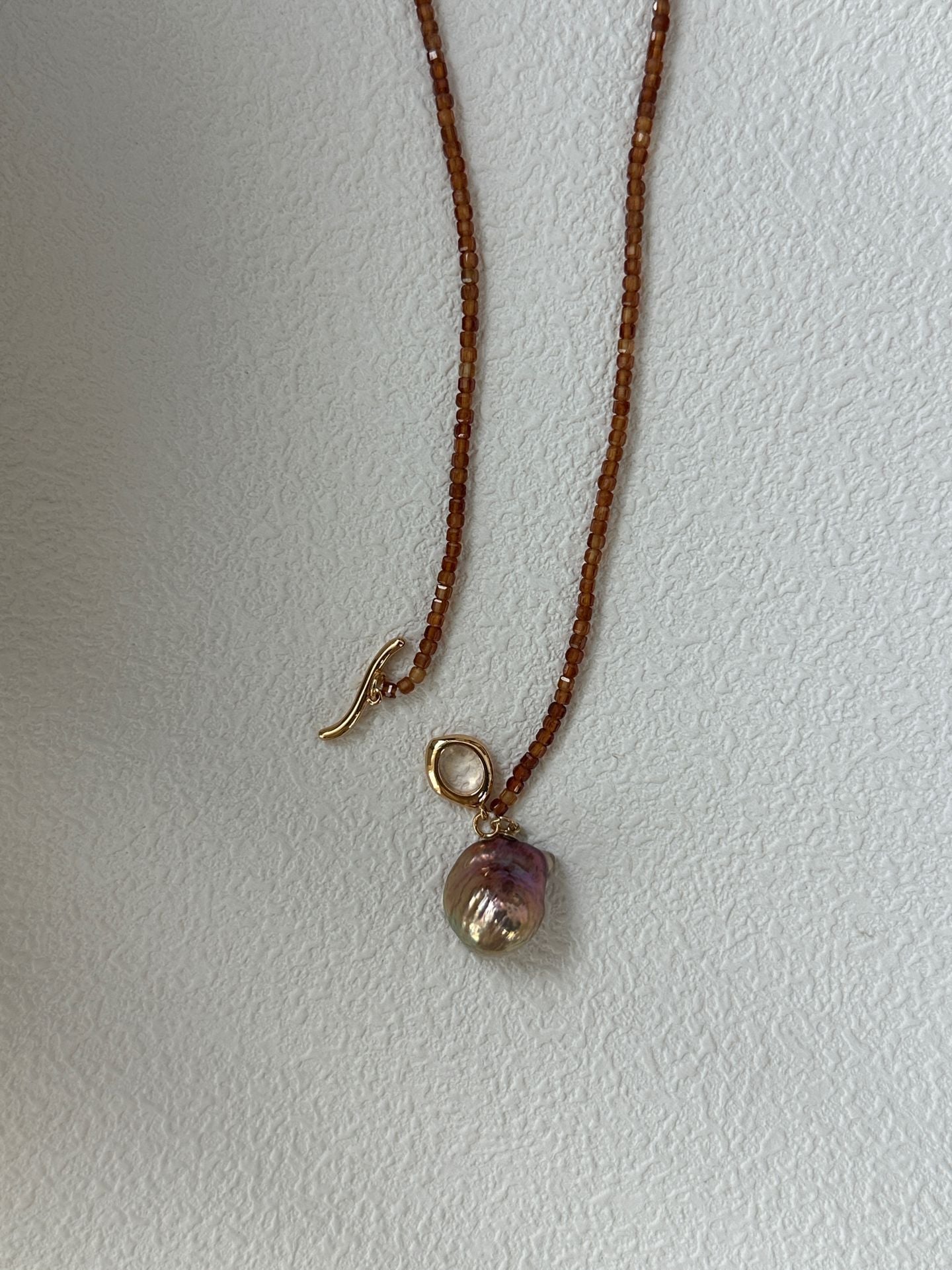Rhodolite Rainbow Mini Bar Necklace