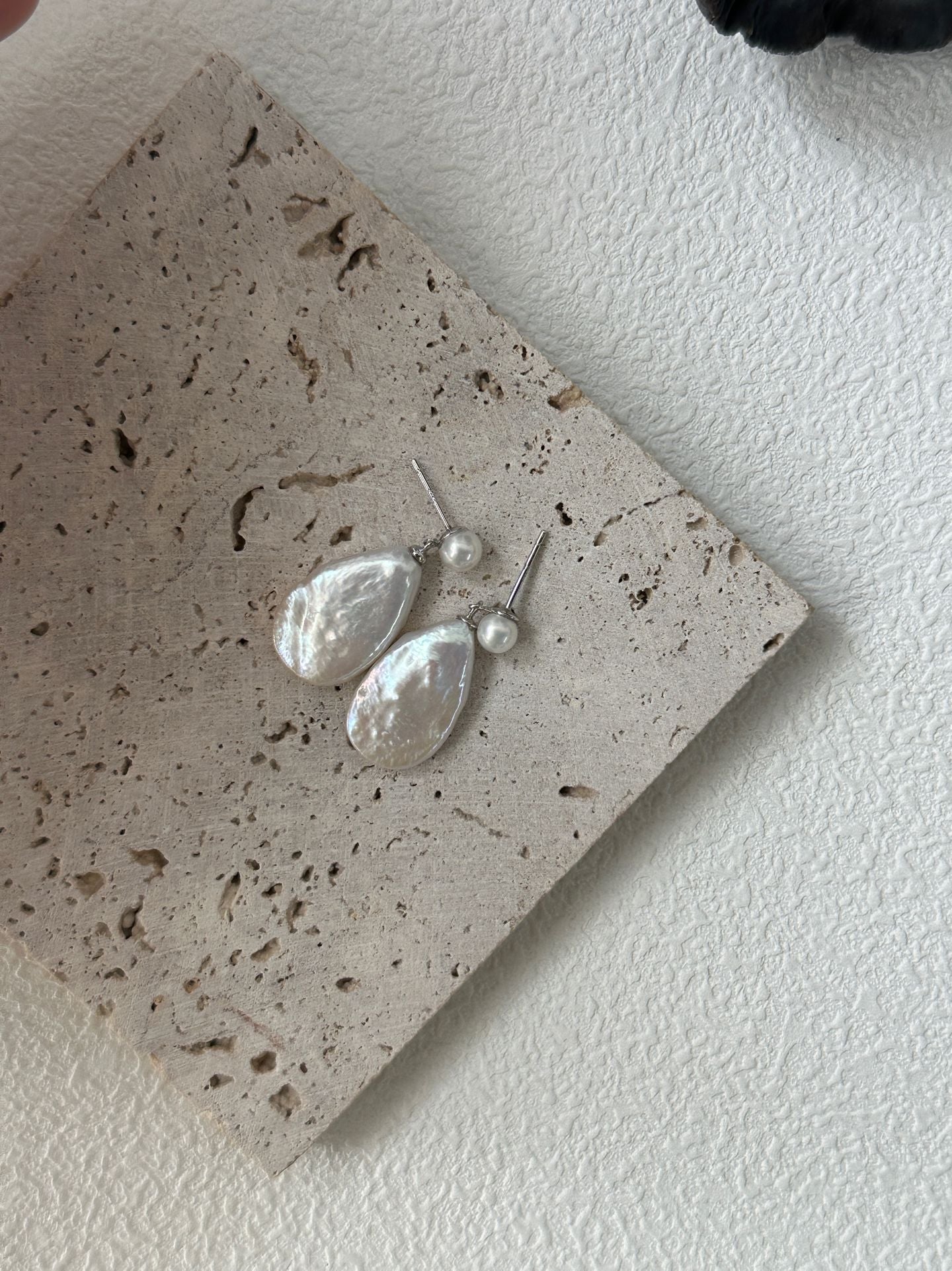 Large Teardrop Stud Earrings
