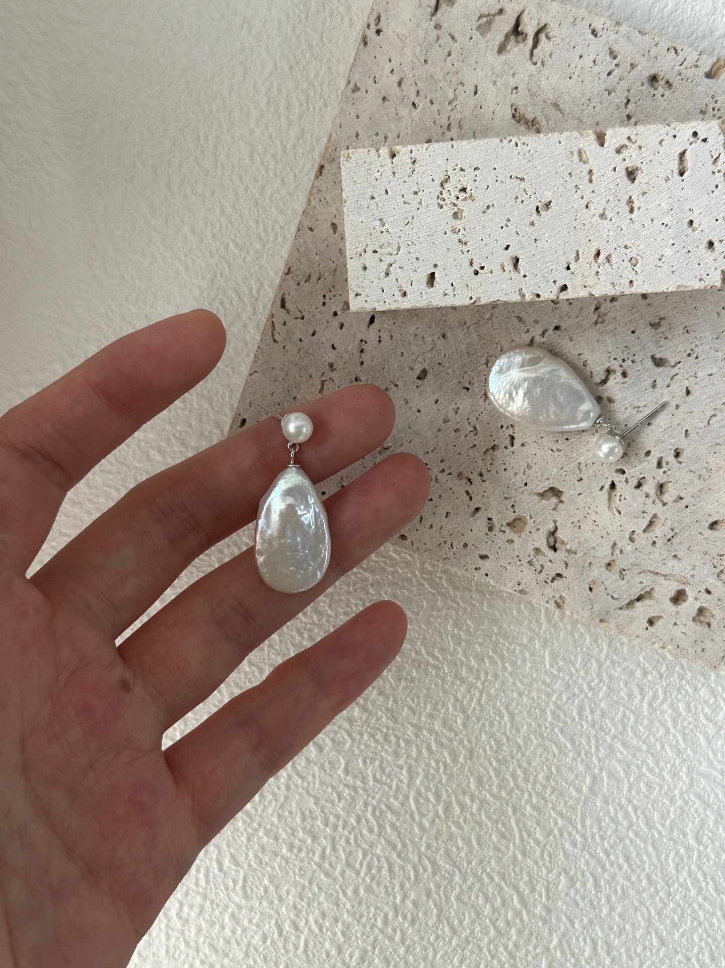 Large Teardrop Stud Earrings