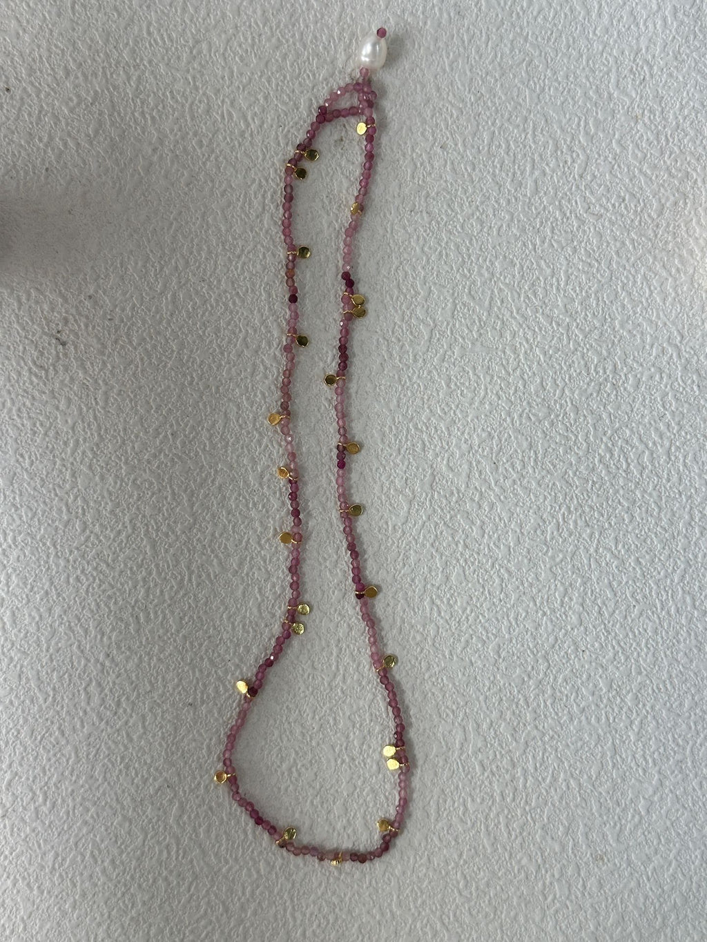 Pink Tourmaline Single Layer Necklace