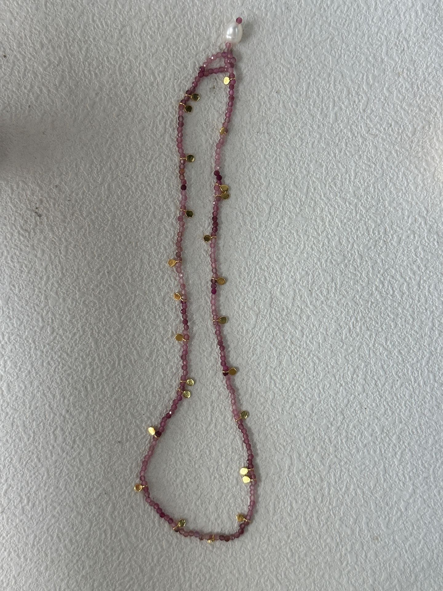 Pink Tourmaline Single Layer Necklace