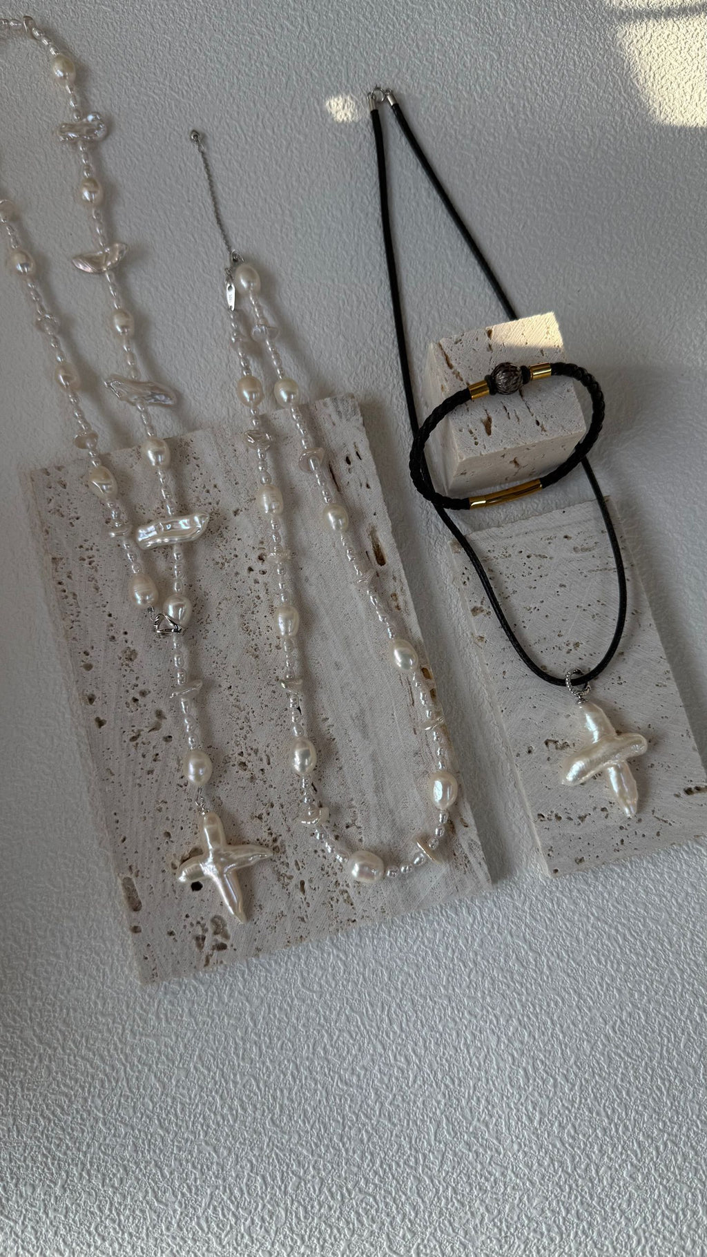 Leather Cord Cross Pendant