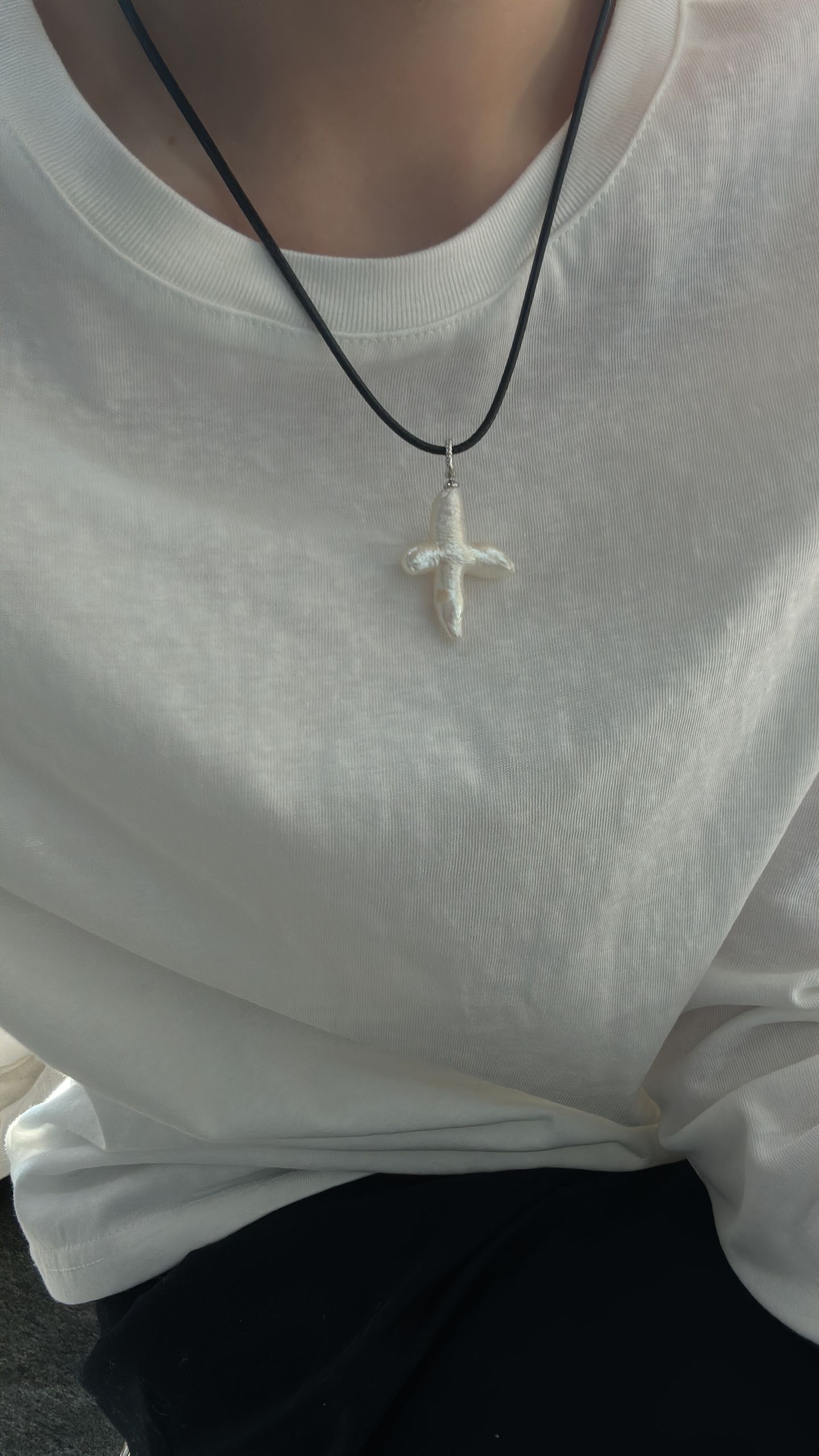 Leather Cord Cross Pendant