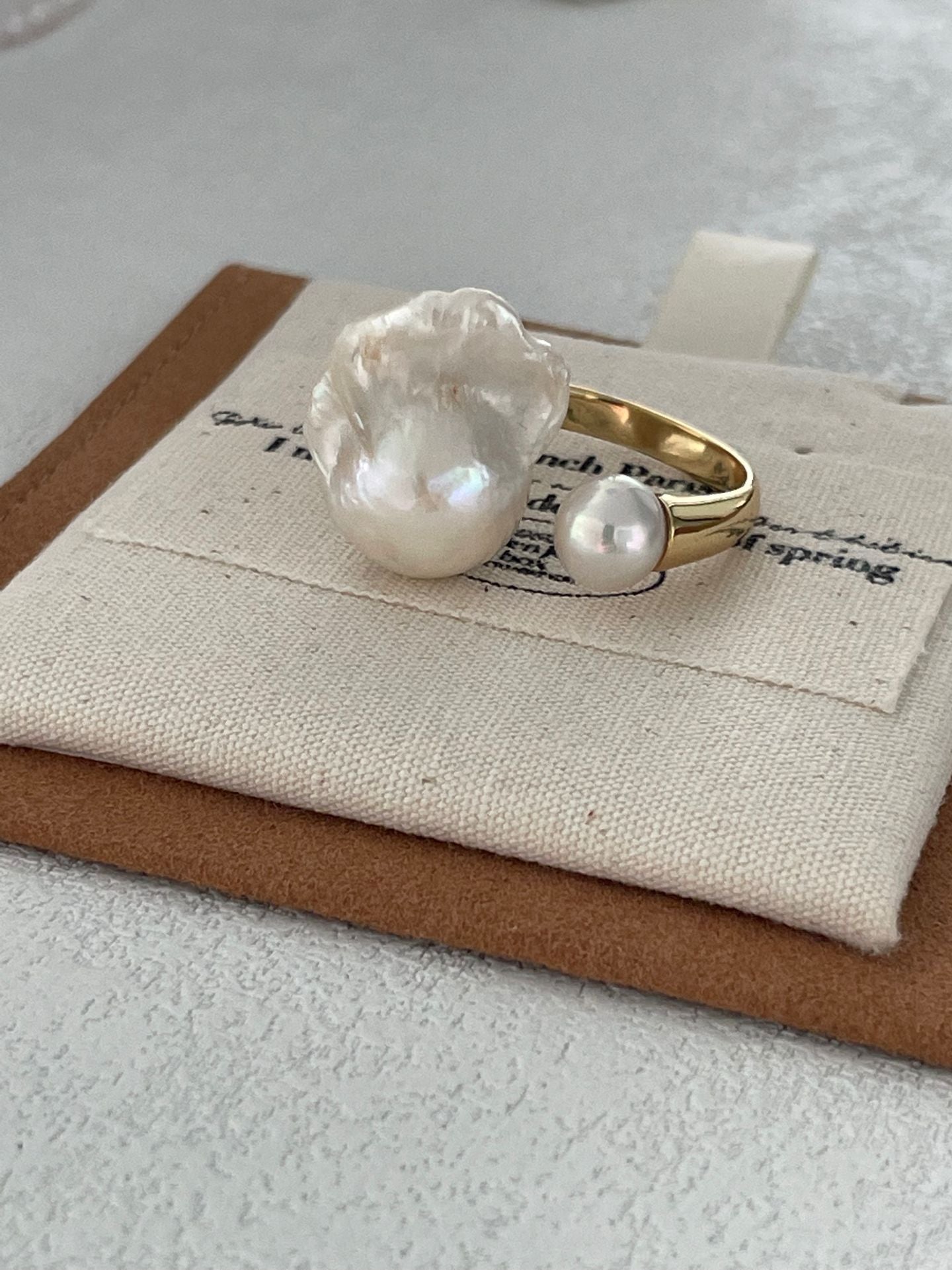 Oversized Pearl Open Ring