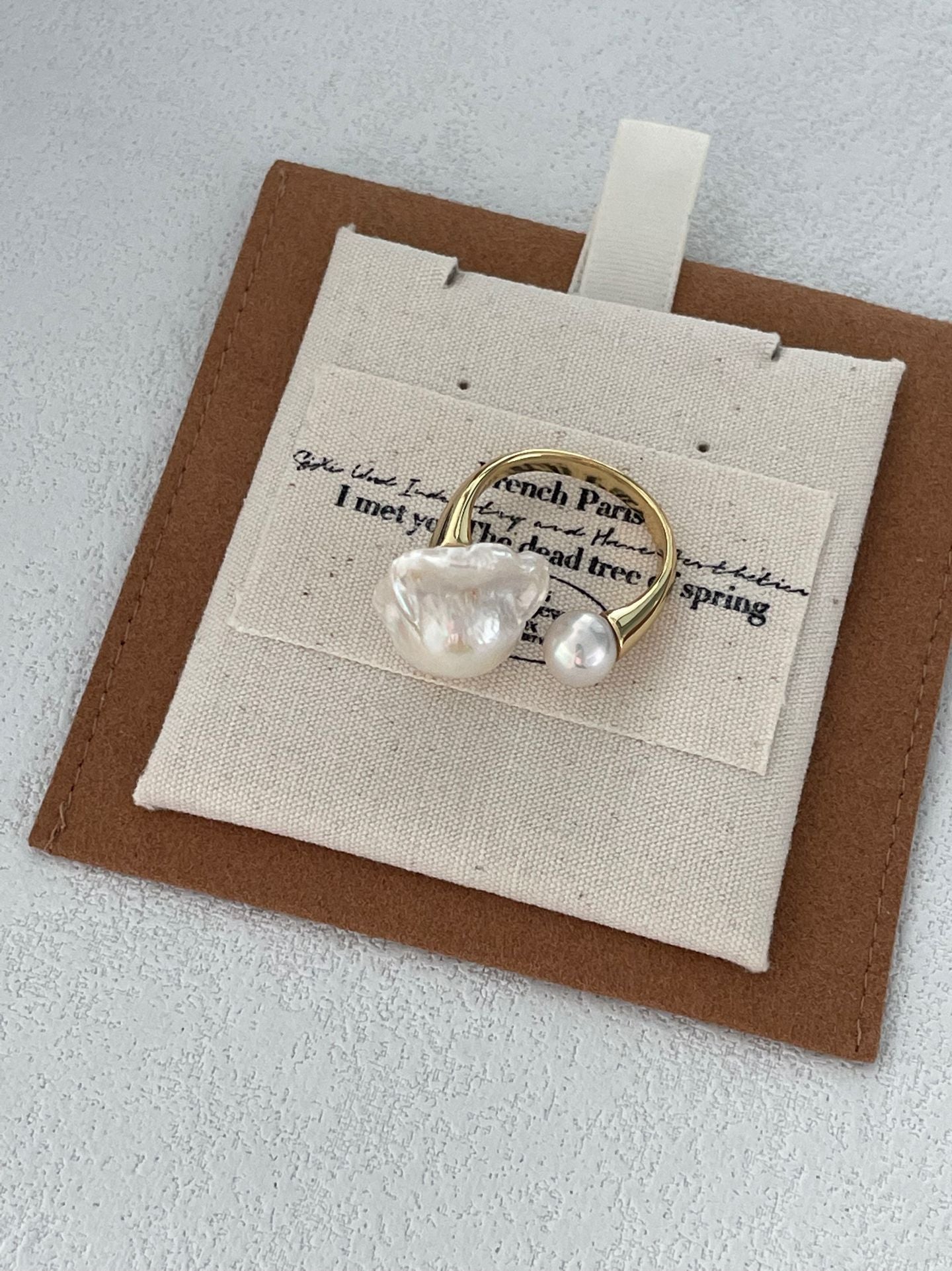 Oversized Pearl Open Ring