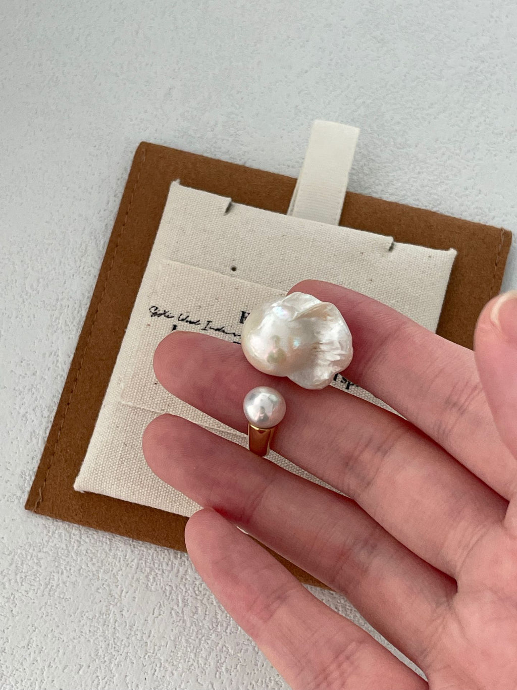 Oversized Pearl Open Ring