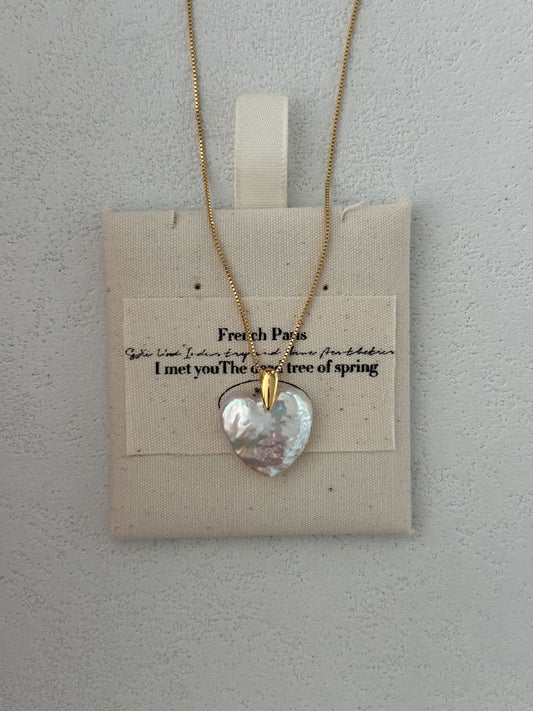 Gold Chain Large Heart Necklace