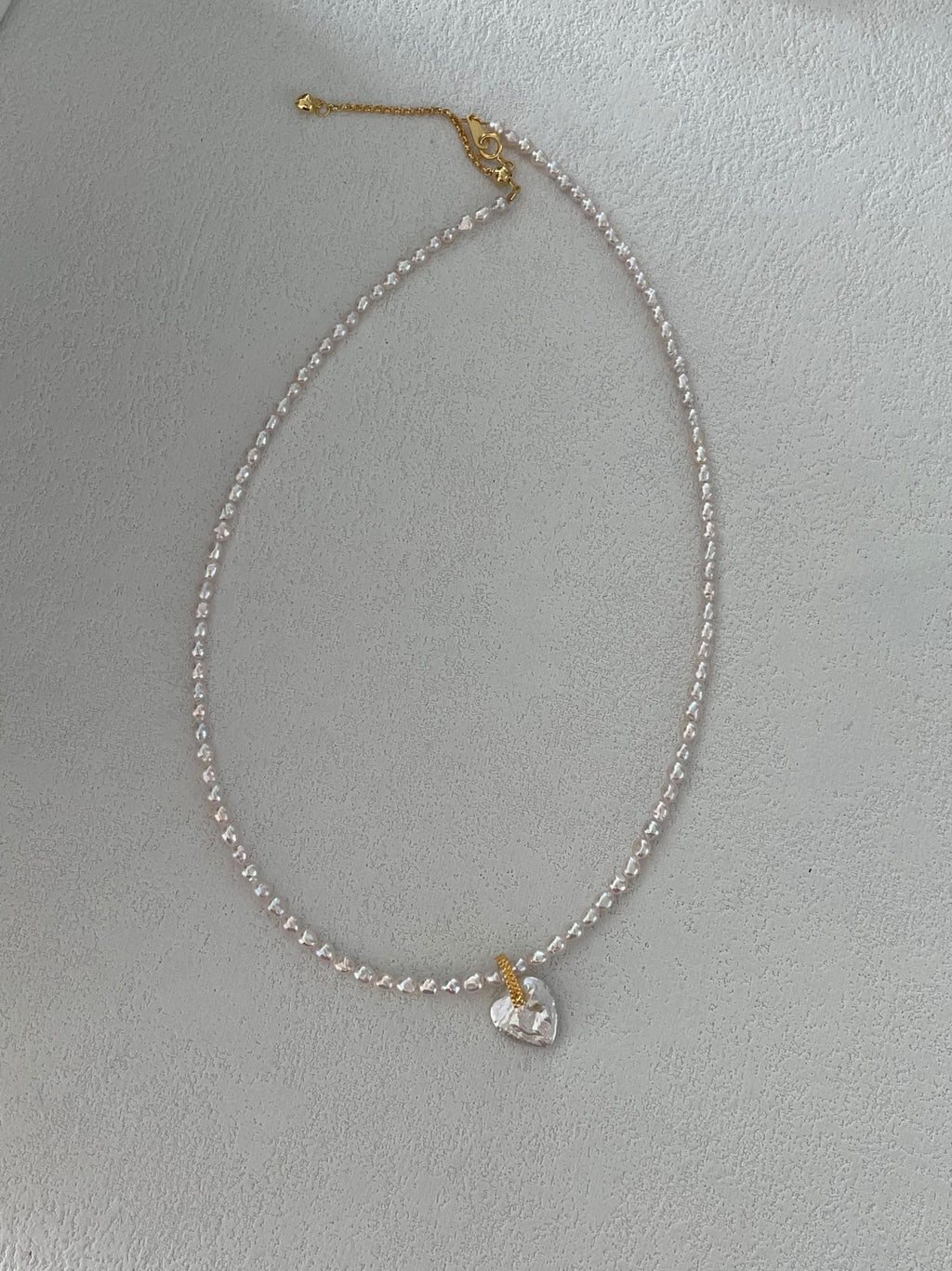 Fairy Pink Heart Pearl Necklace