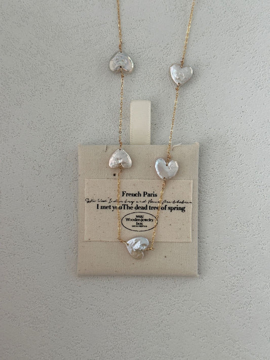 Tiny Heart Strand Necklace