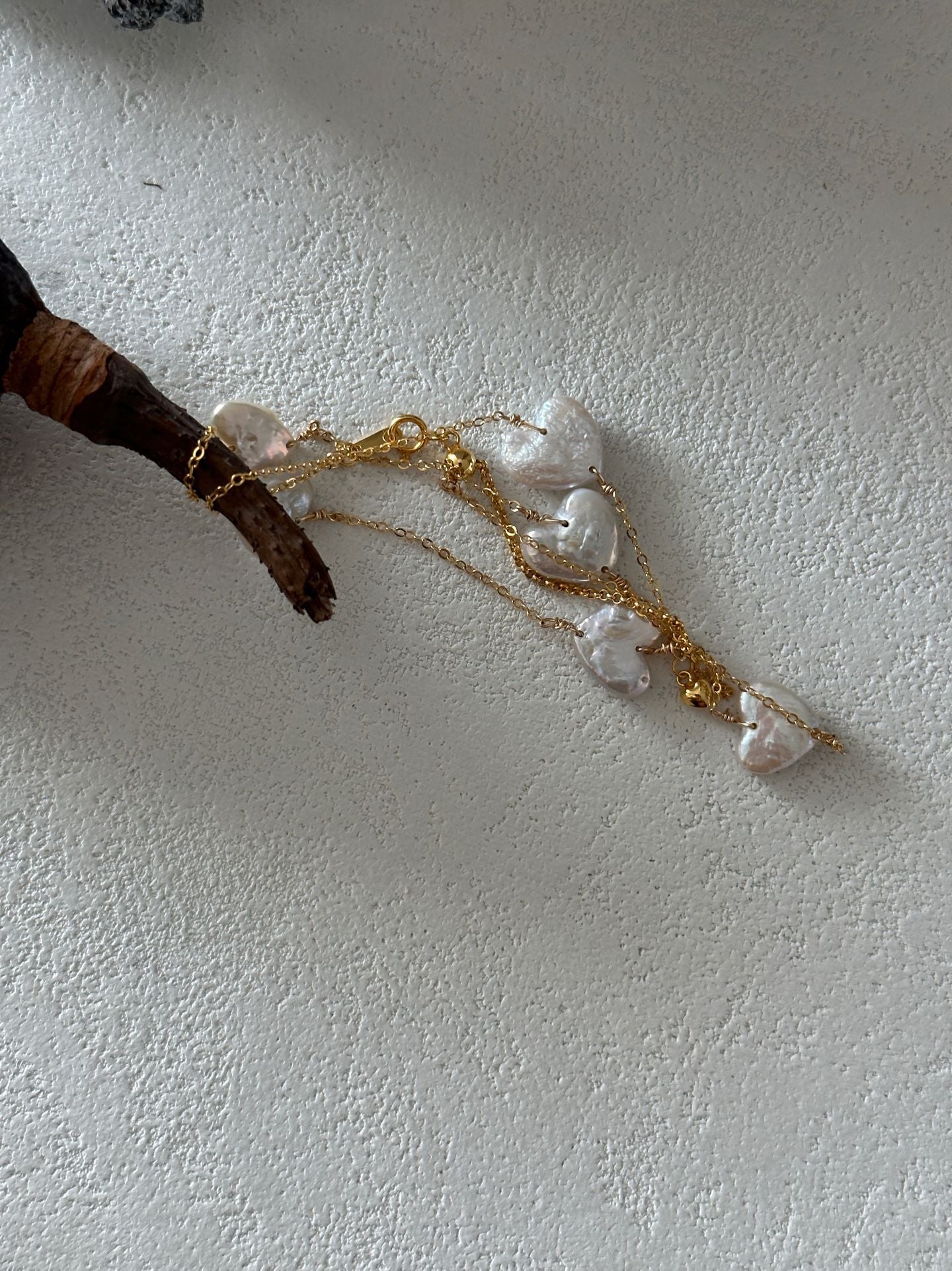 Tiny Heart Strand Necklace