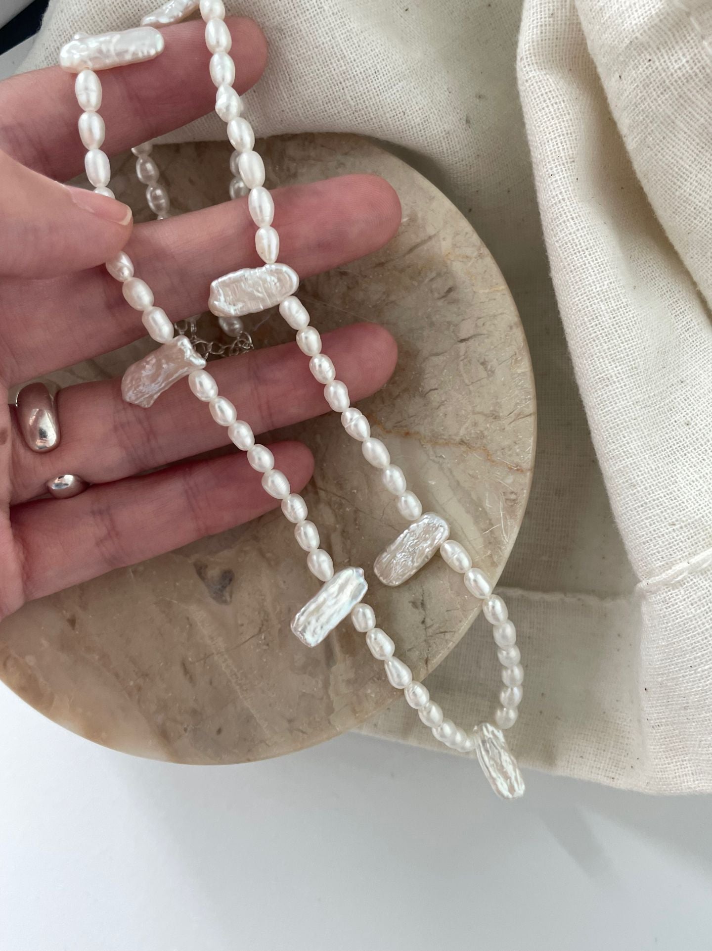 Lace Baroque Pearl Necklace