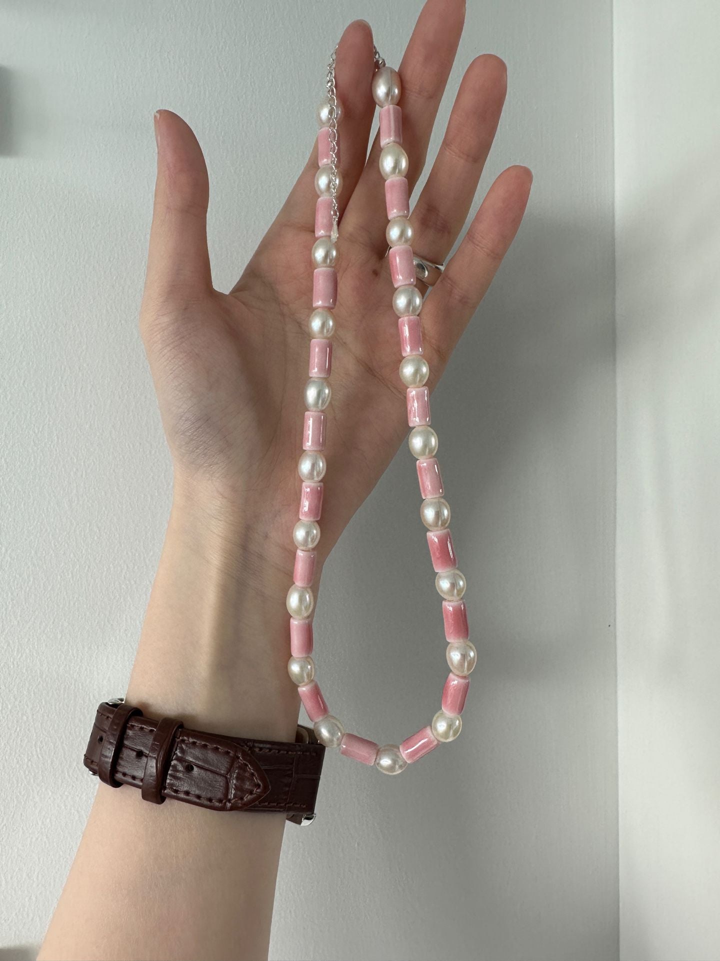 Pink & Blue Chunky Bead Necklace