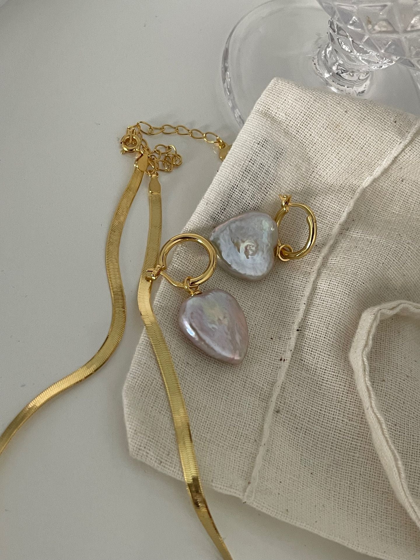 Large Heart Baroque Earrings