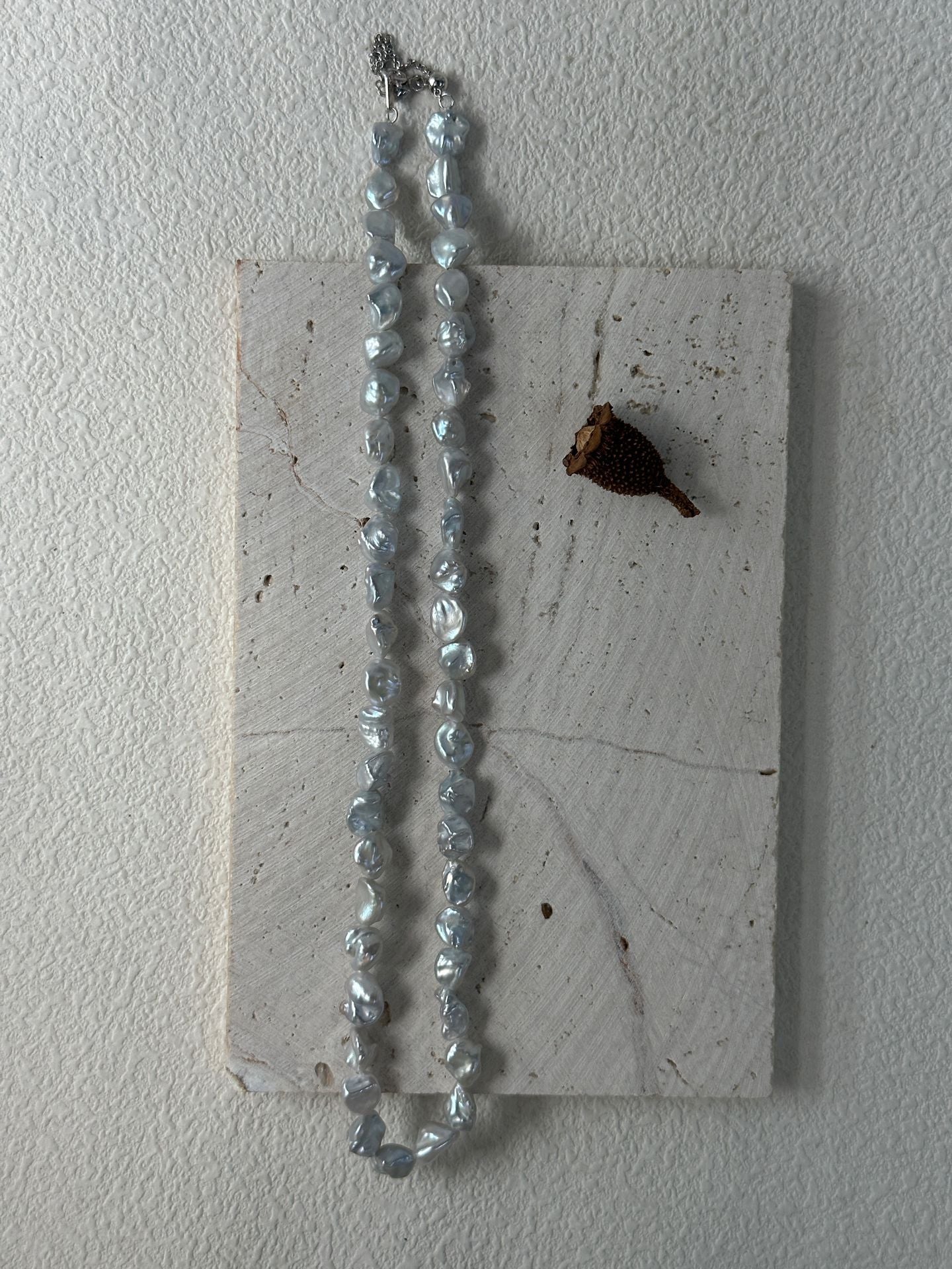 Blue Blood Crushed Silver Necklace