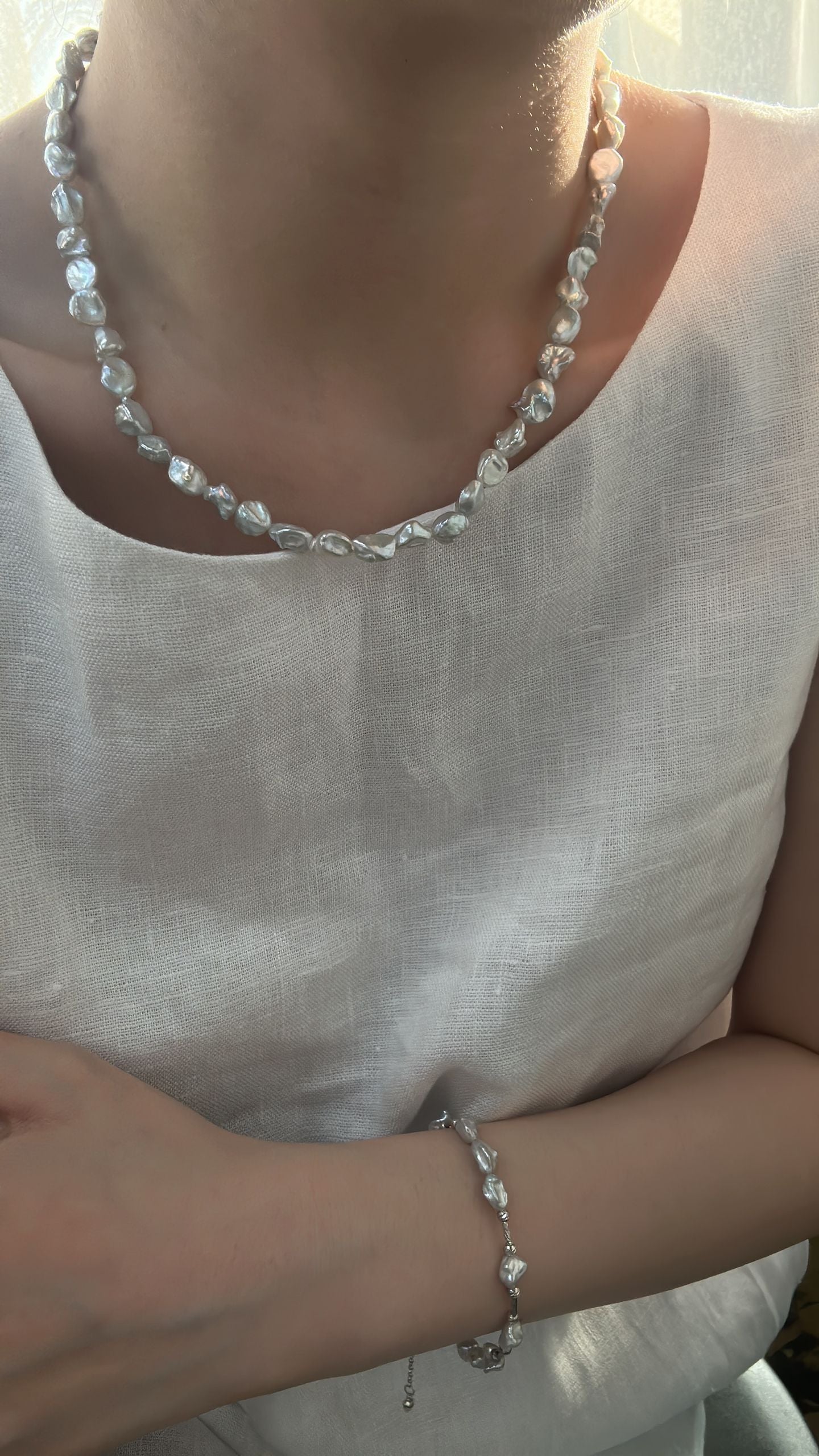 Blue Blood Crushed Silver Necklace