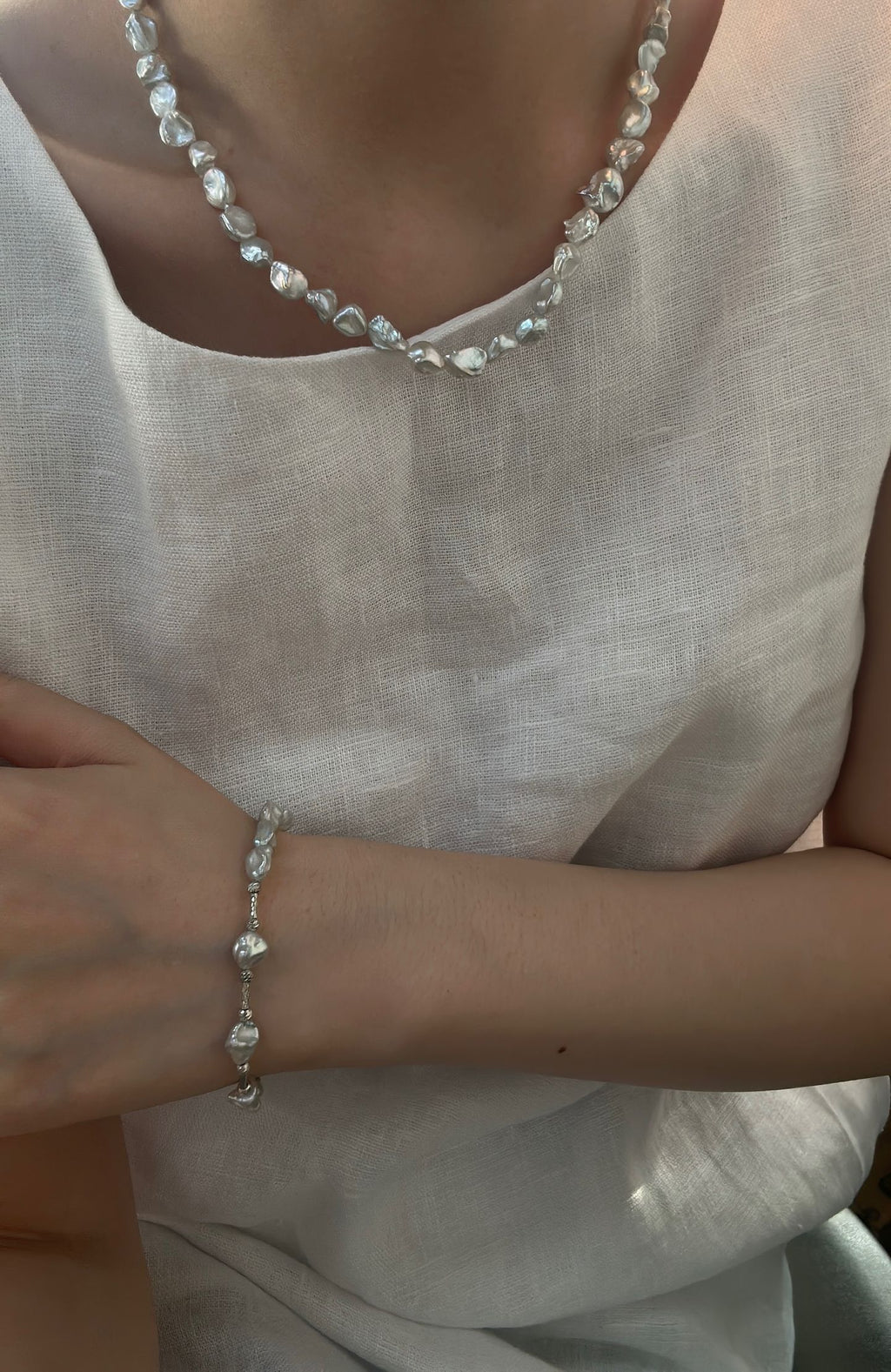 Blue Blood Crushed Silver Necklace