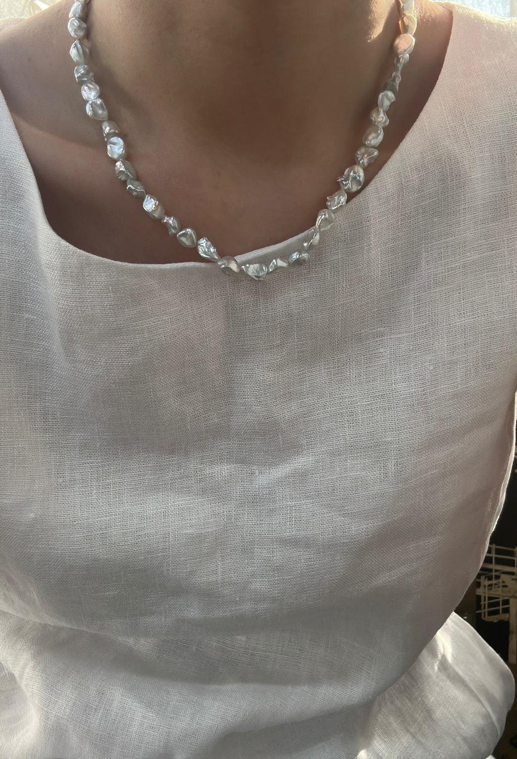 Blue Blood Crushed Silver Necklace