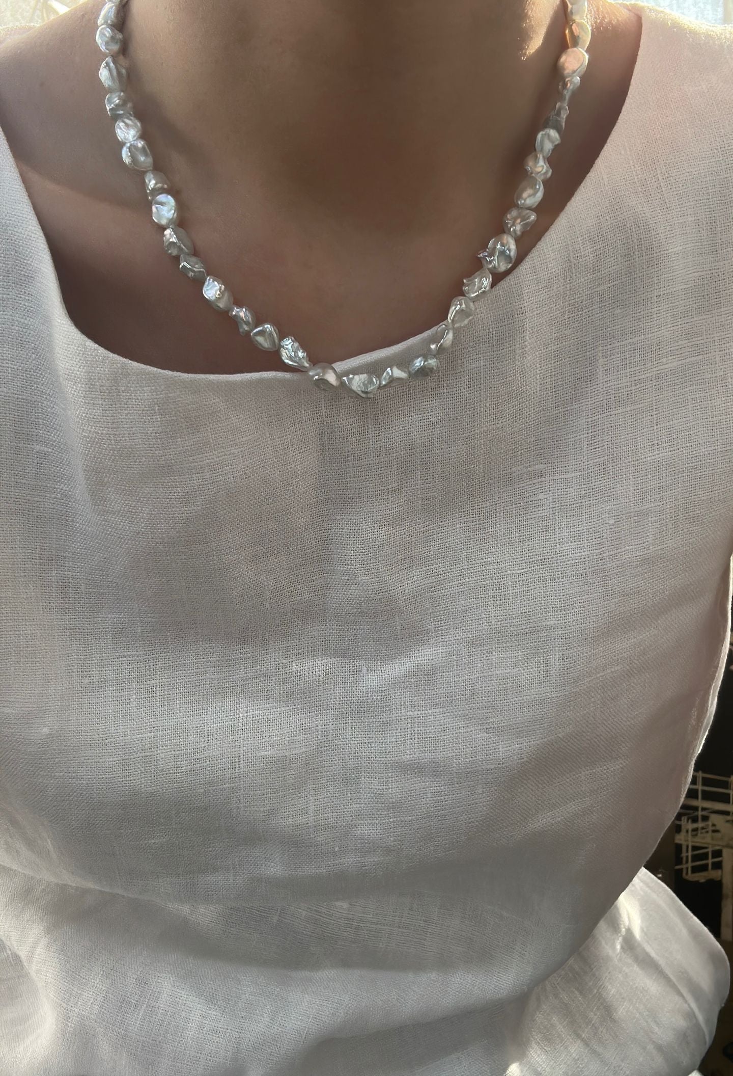 Blue Blood Crushed Silver Necklace