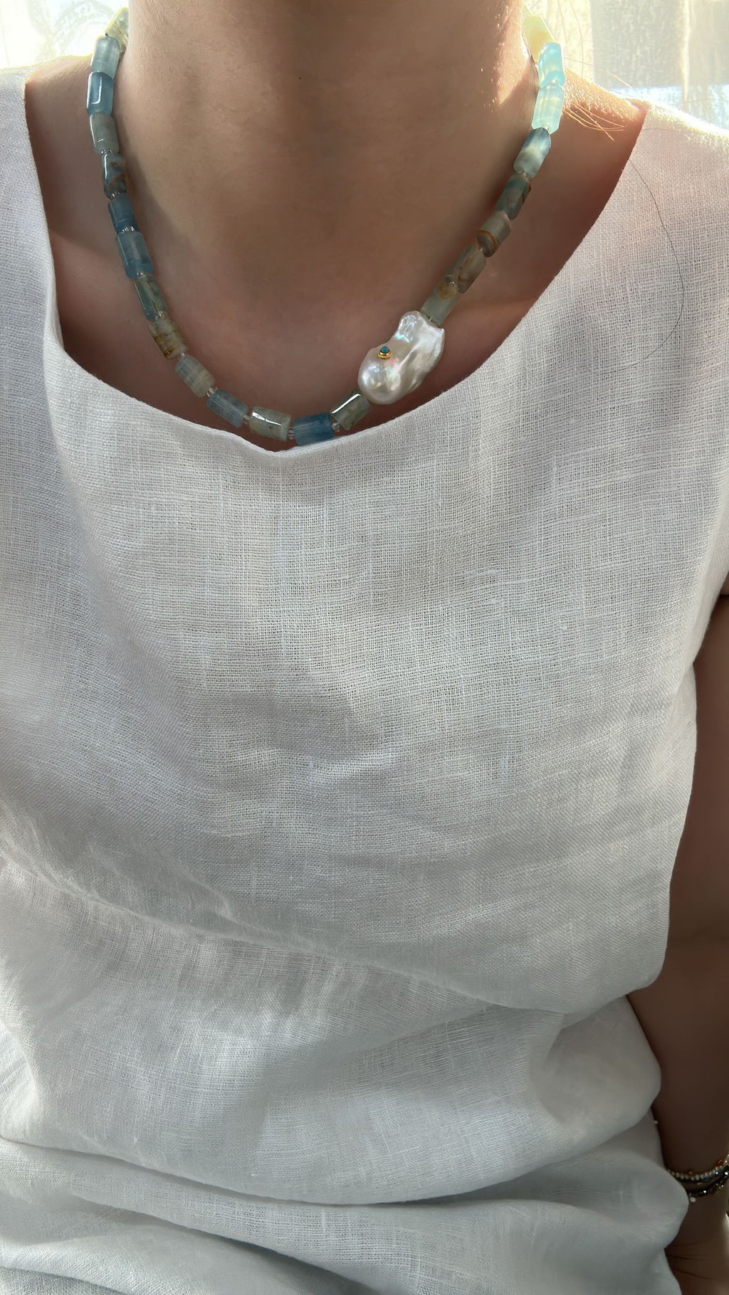Large Blue Turquoise Statement Necklace