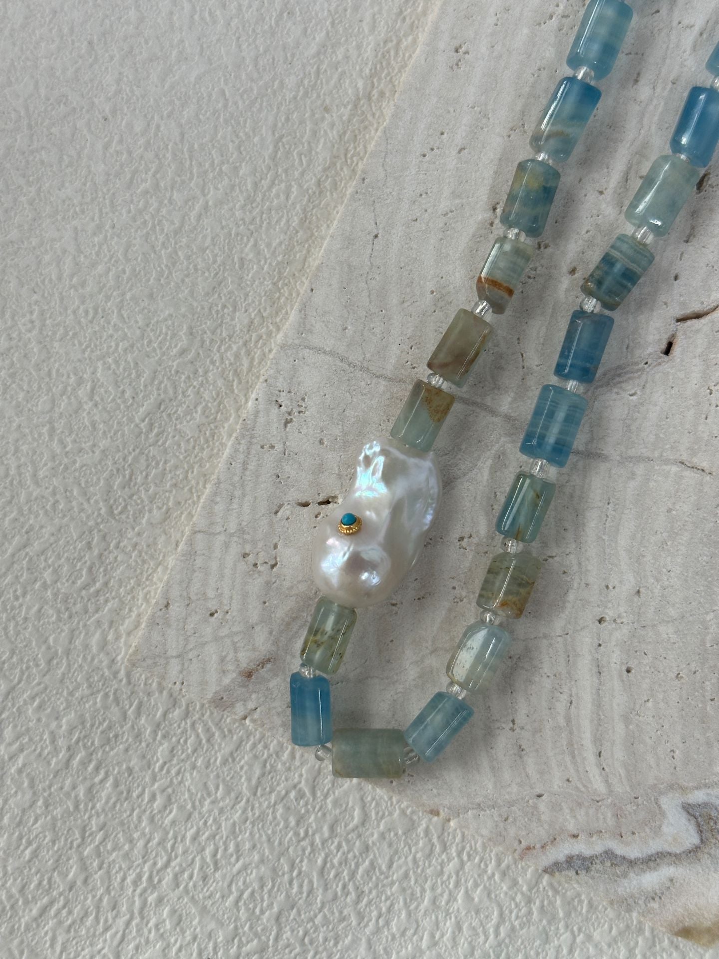 Large Blue Turquoise Statement Necklace