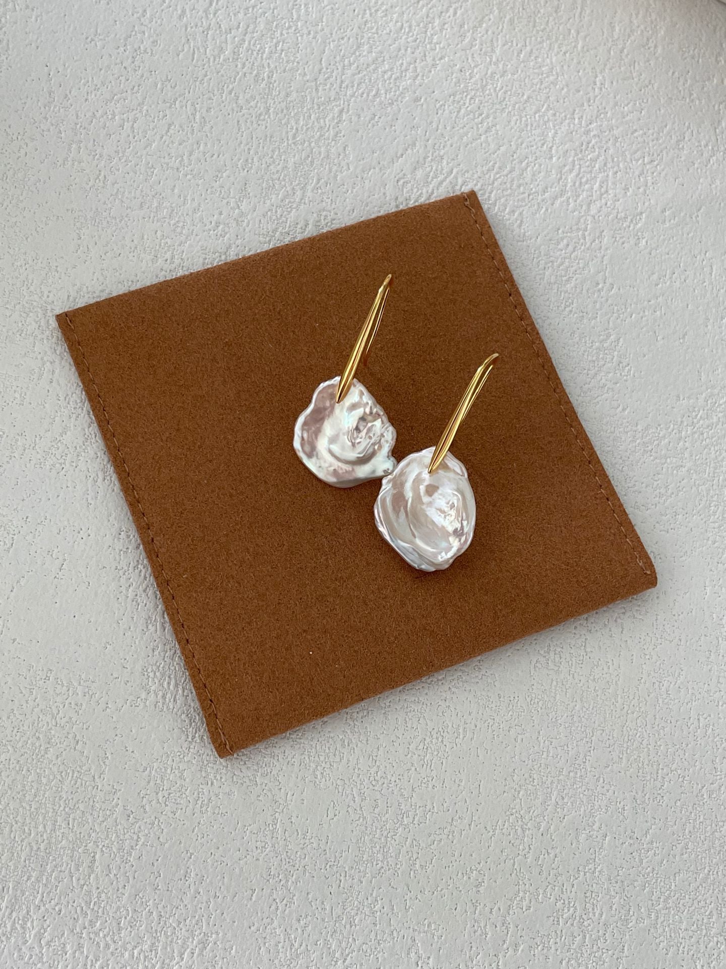Stem Petal Pearl Earrings - Botanical Floral Drop Earrings