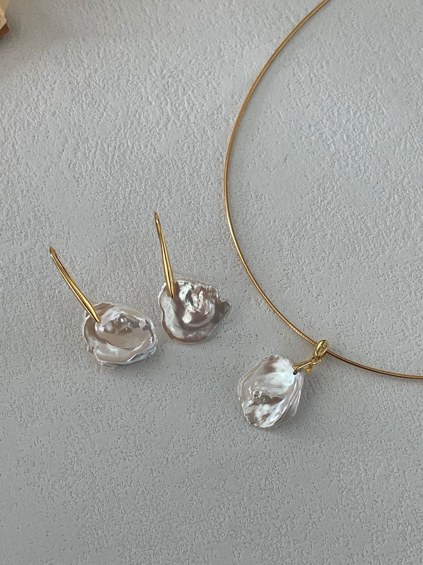 Stem Petal Pearl Earrings - Botanical Floral Drop Earrings