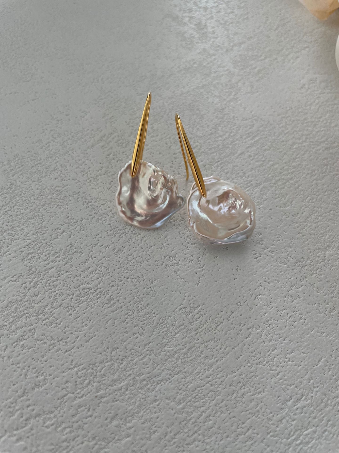 Stem Petal Pearl Earrings - Botanical Floral Drop Earrings