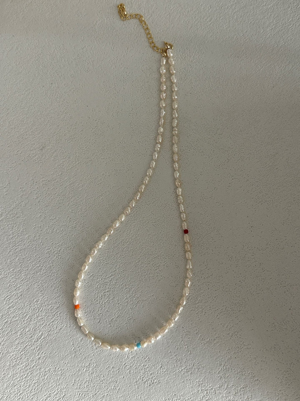 Colored Rice Pearl Necklace