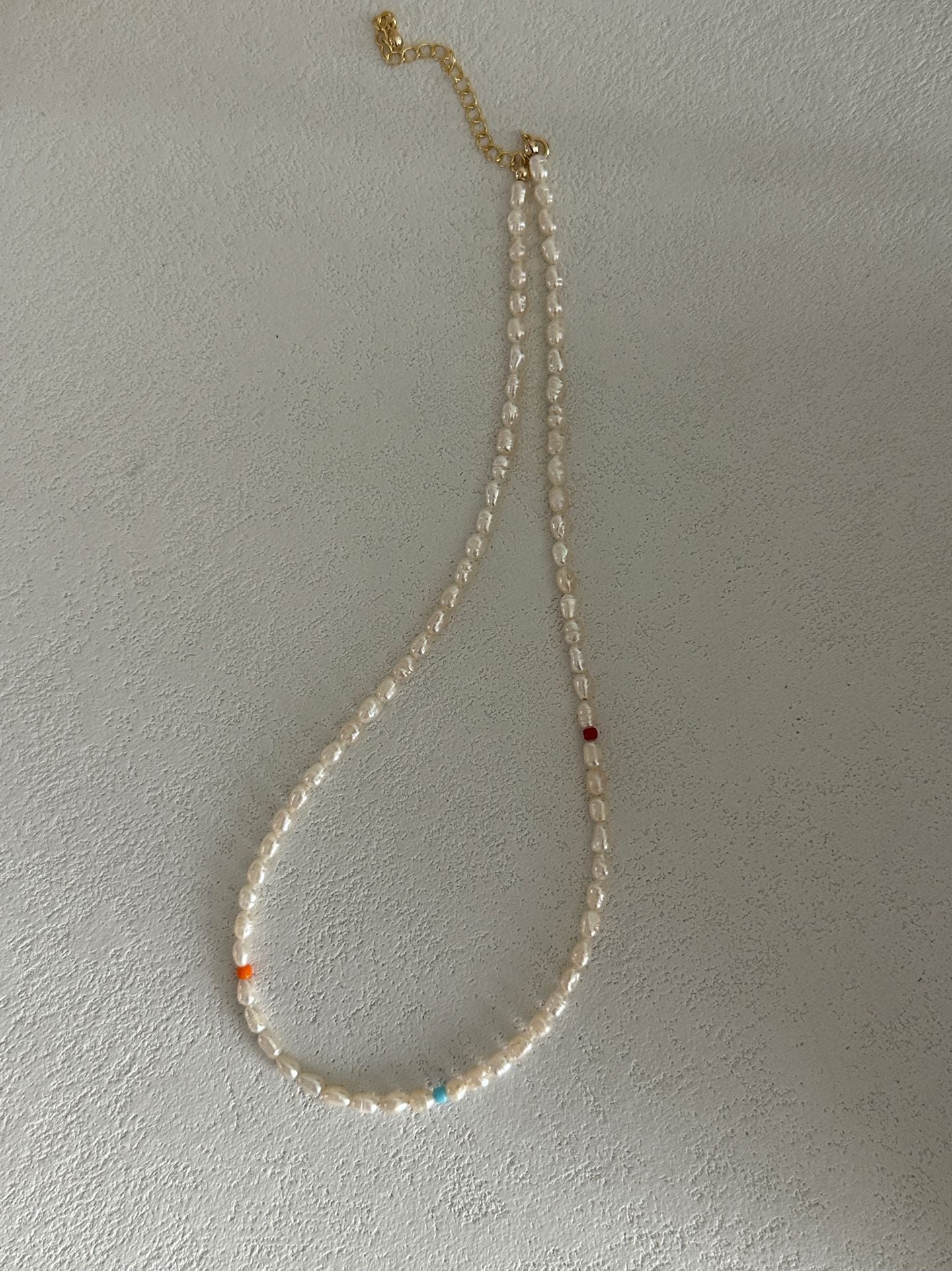 Colored Rice Pearl Necklace