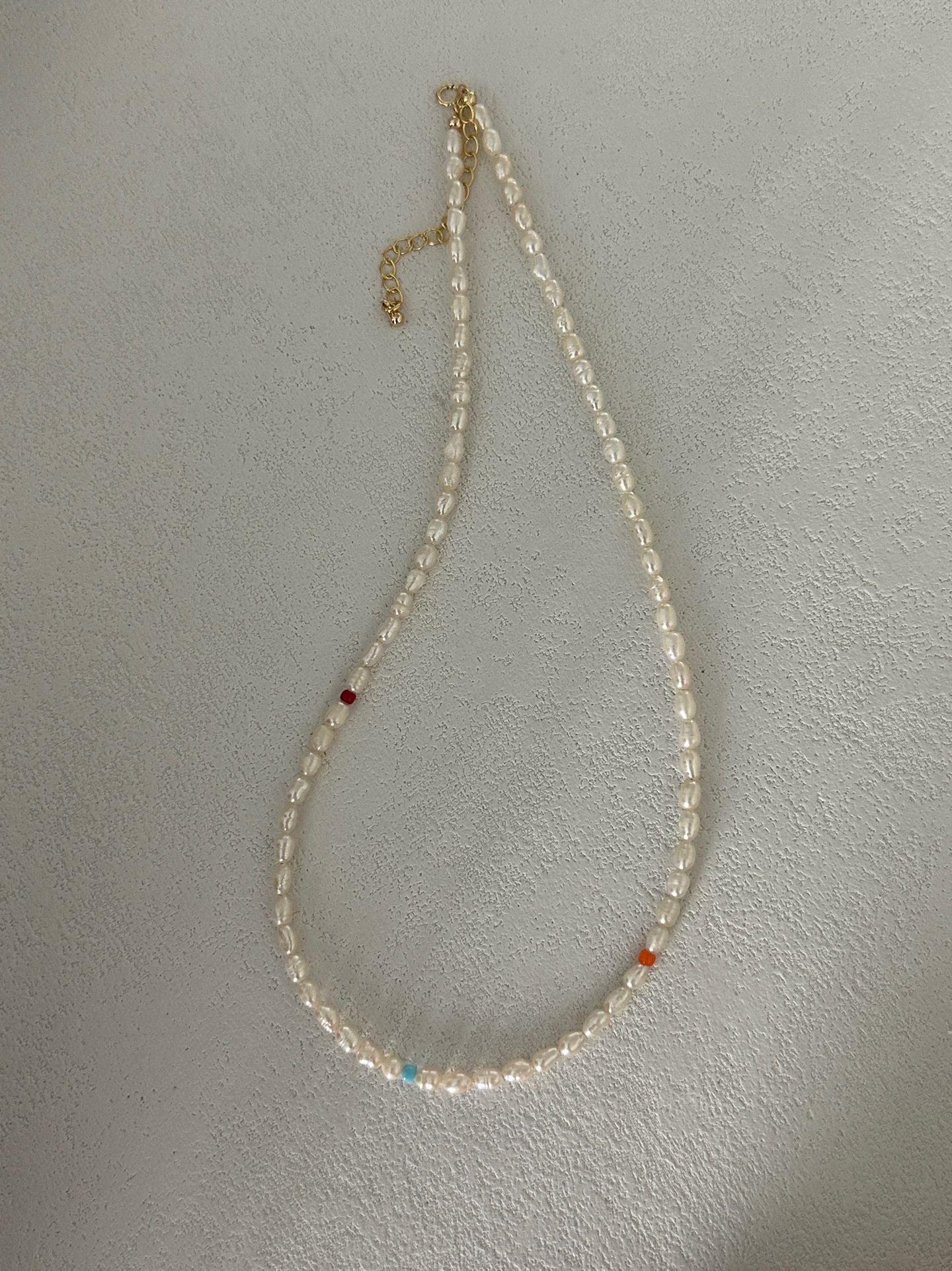 Colored Rice Pearl Necklace
