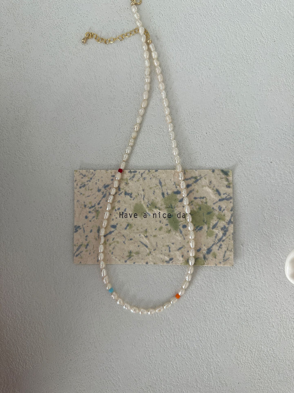 Colored Rice Pearl Necklace