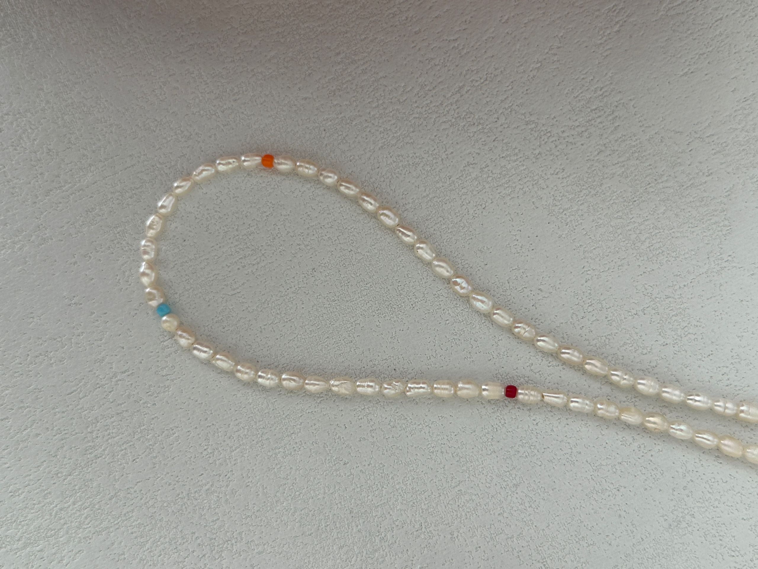 Colored Rice Pearl Necklace