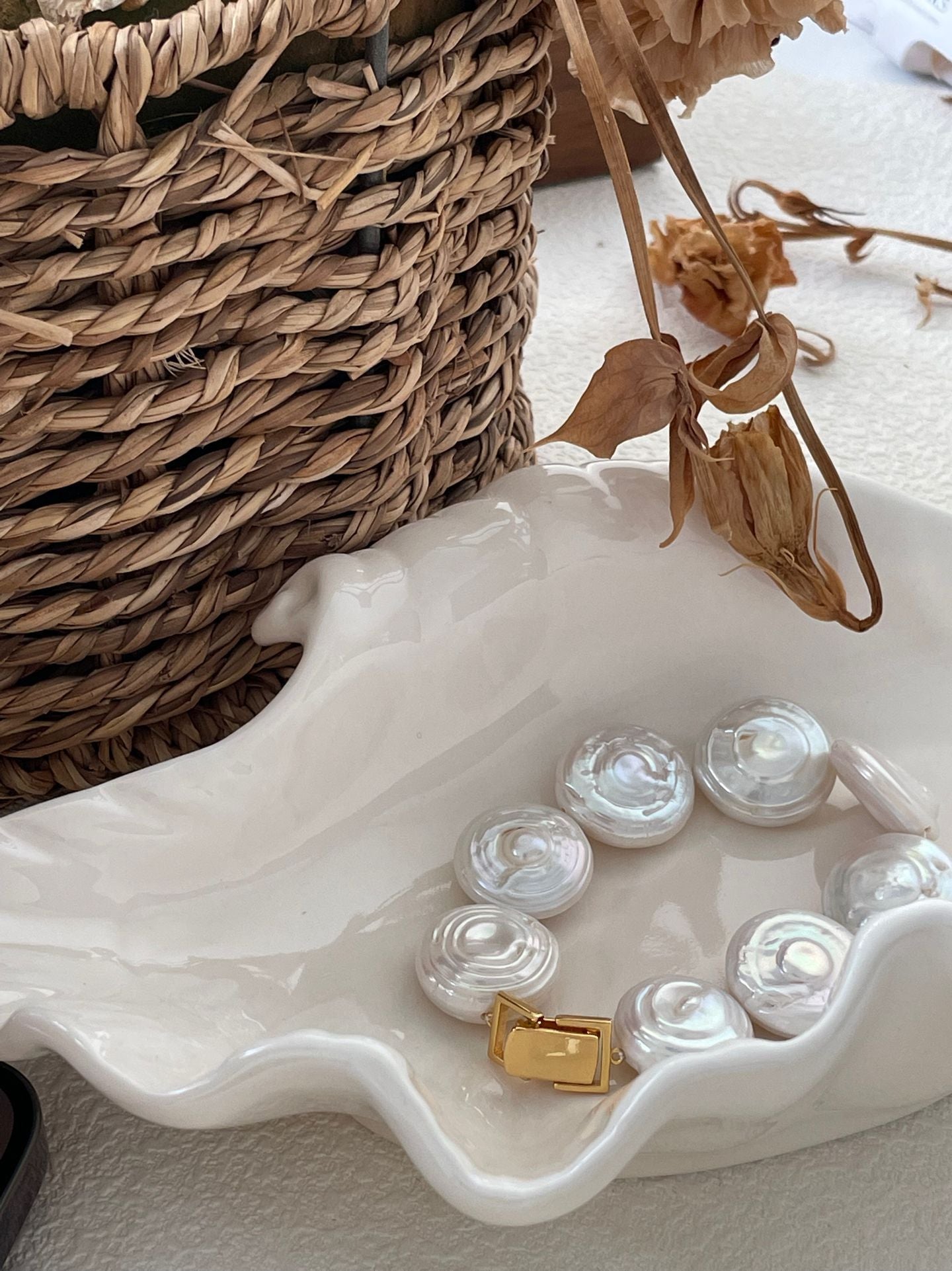 Baroque Pearl Holiday Bracelet - Festive Irregular Pearl Bracelet