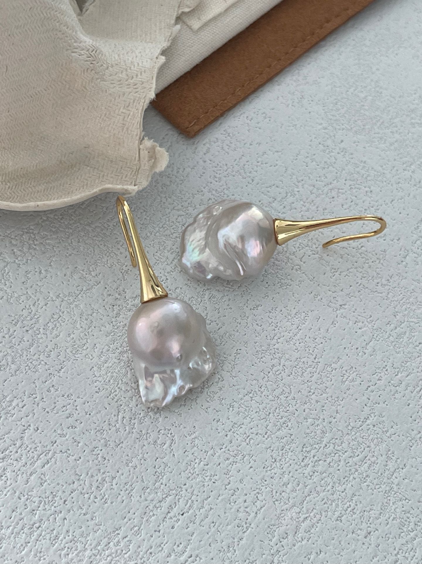 High Baroque Pearl Earrings - Premium Irregular Pearl Statement Earrings